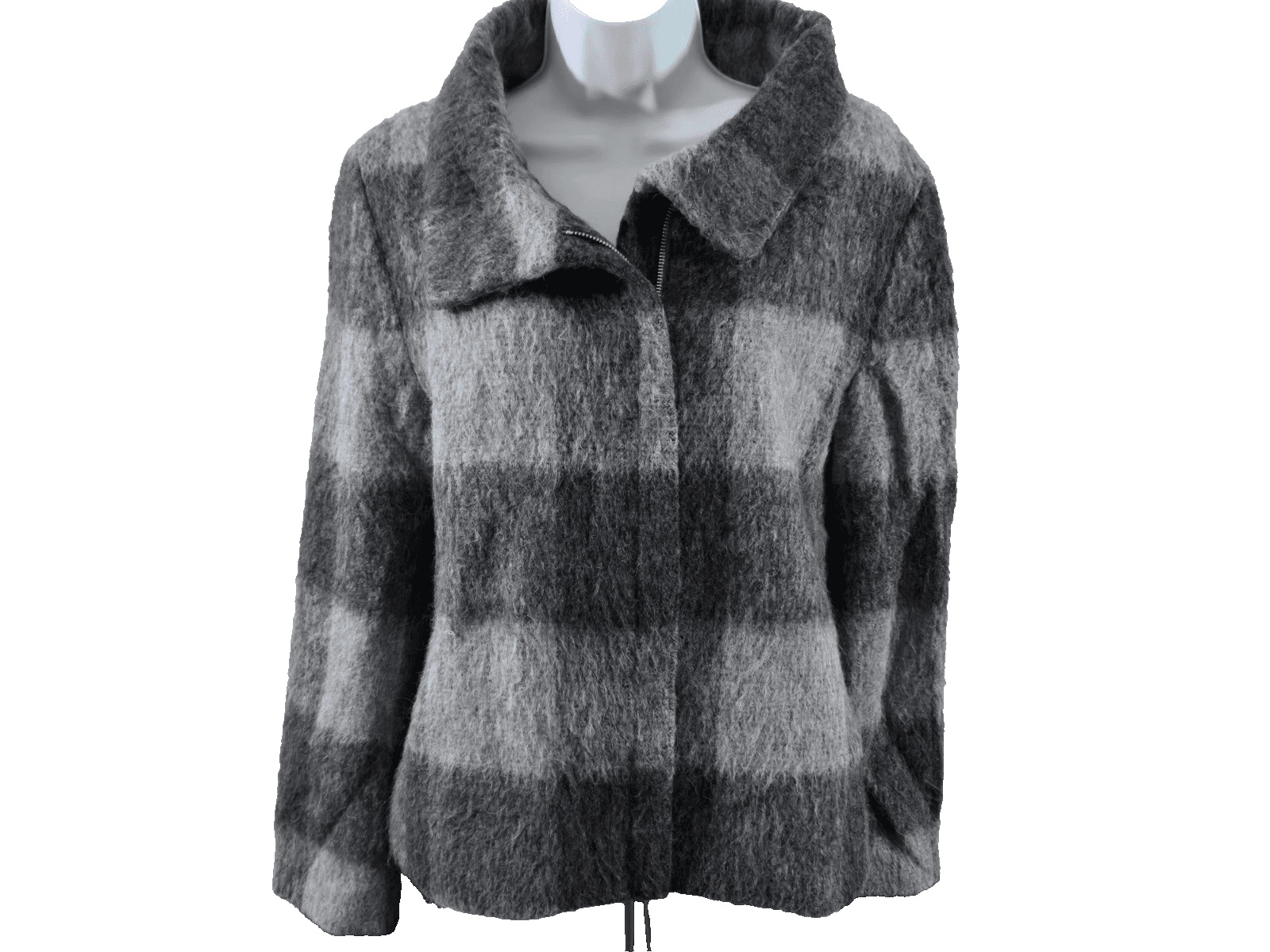 Talbot Blazer Jacket Gray Wool Blend Full Zipper Lined Women’s Size 14