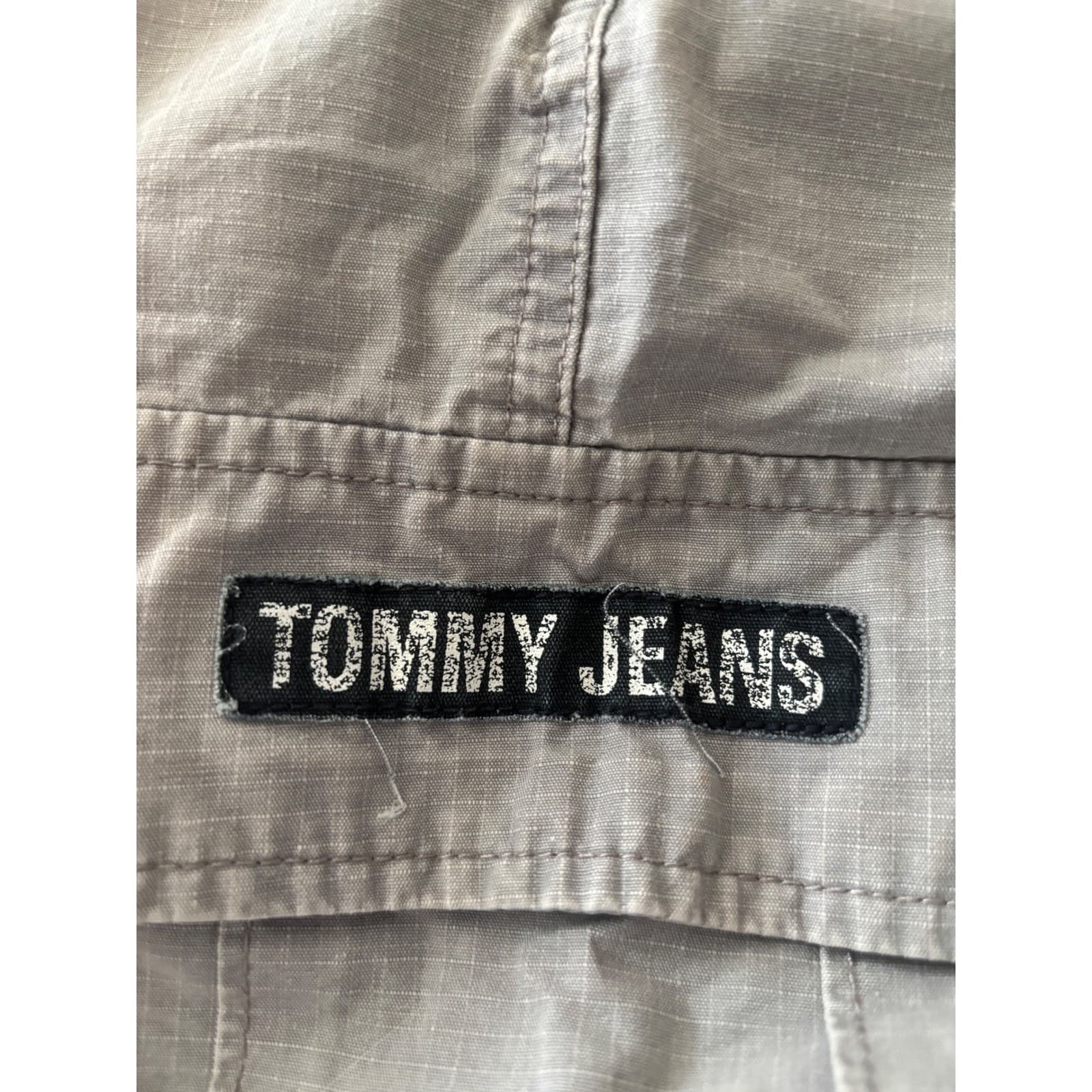 Tommy Jeans Mens Cargo Shorts Size 36 Grey Ripstop Cotton Utility Casual Hiking - Thumbnail 4