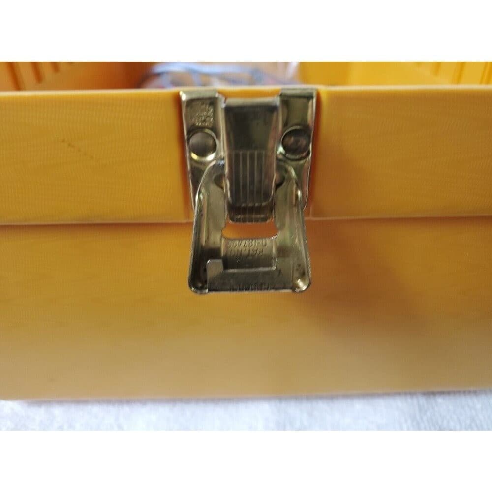 Mustard Wilson Wil-Hold MCM Gold Plastic Storage Flip Lock Vintage Sewing Box - Thumbnail 9