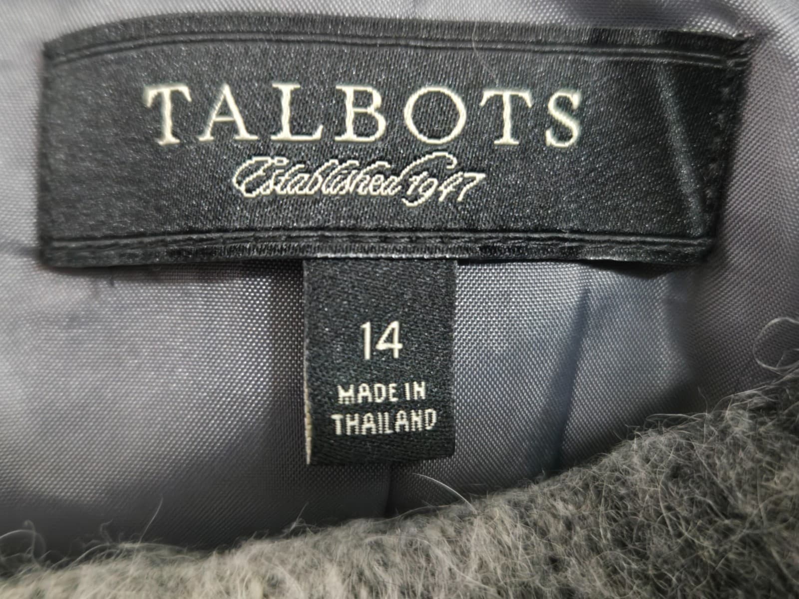 Talbot Blazer Jacket Gray Wool Blend Full Zipper Lined Women’s Size 14 - Thumbnail 4