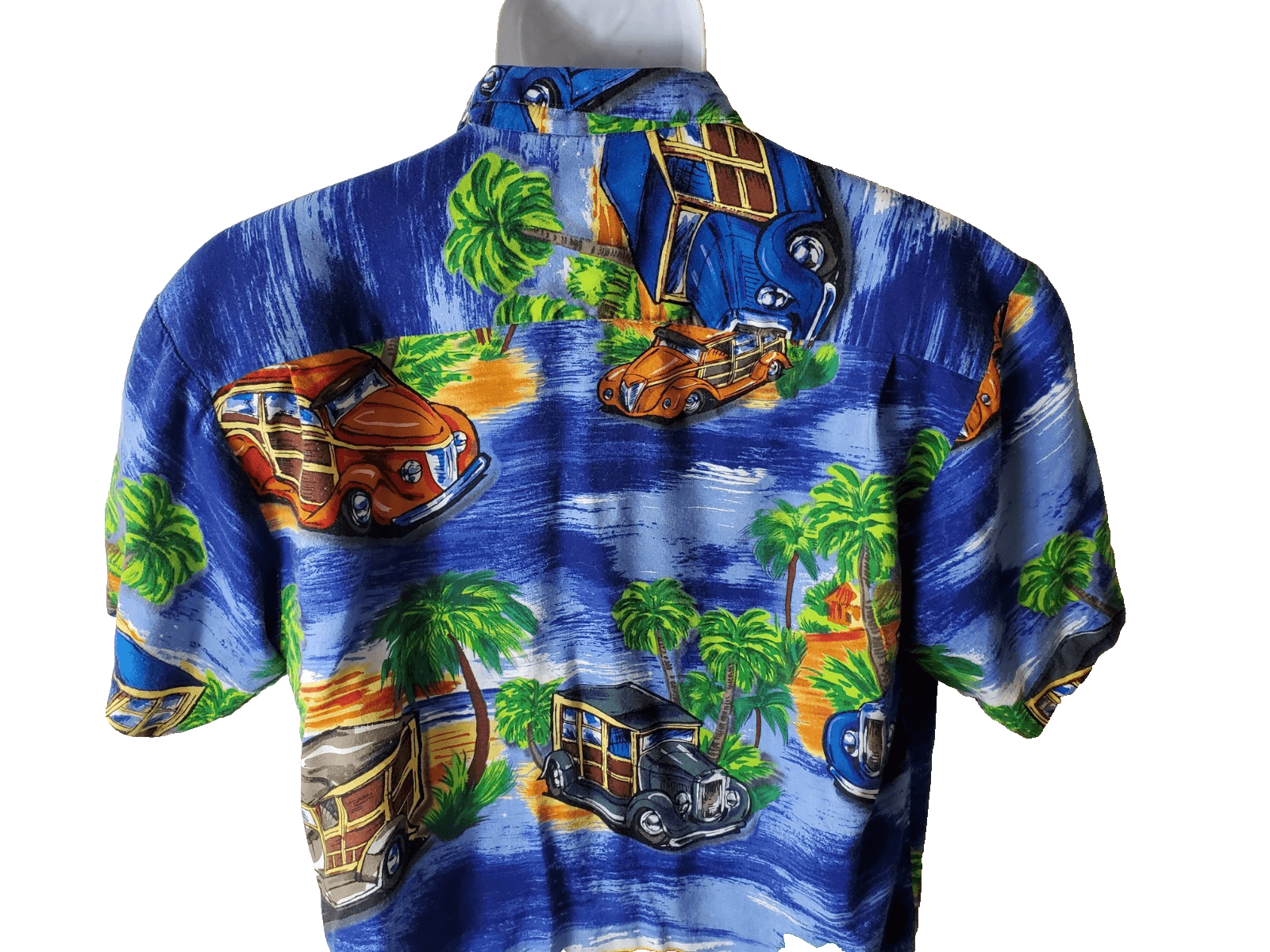 Pineapple Connection Tropical AOP Woody Cars Palm Trees Size Large Hawaii Shirt - Thumbnail 2