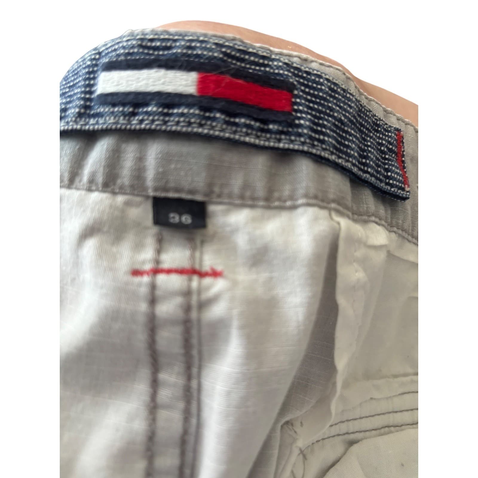 Tommy Jeans Mens Cargo Shorts Size 36 Grey Ripstop Cotton Utility Casual Hiking - Thumbnail 3