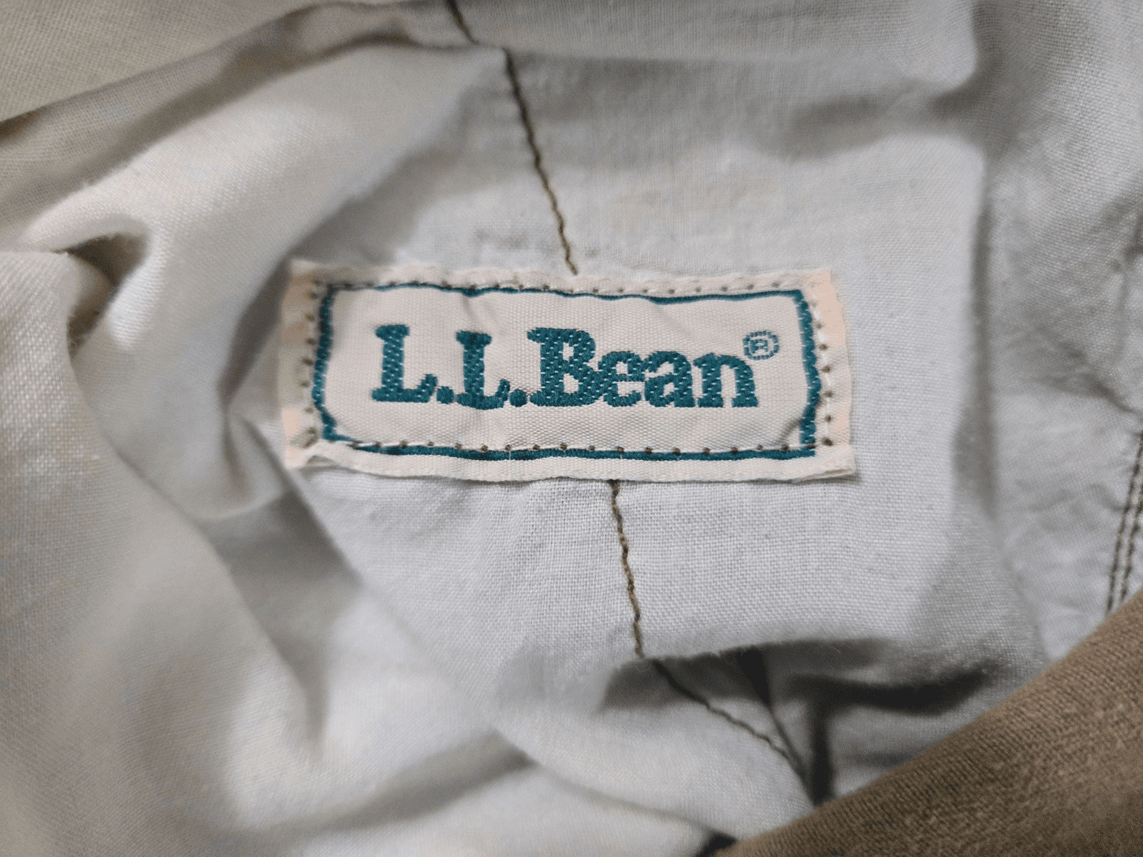 L L Bean Mens Casual Trousers Pants W42 L34 Brown Cotton Pleated Front - Thumbnail 7