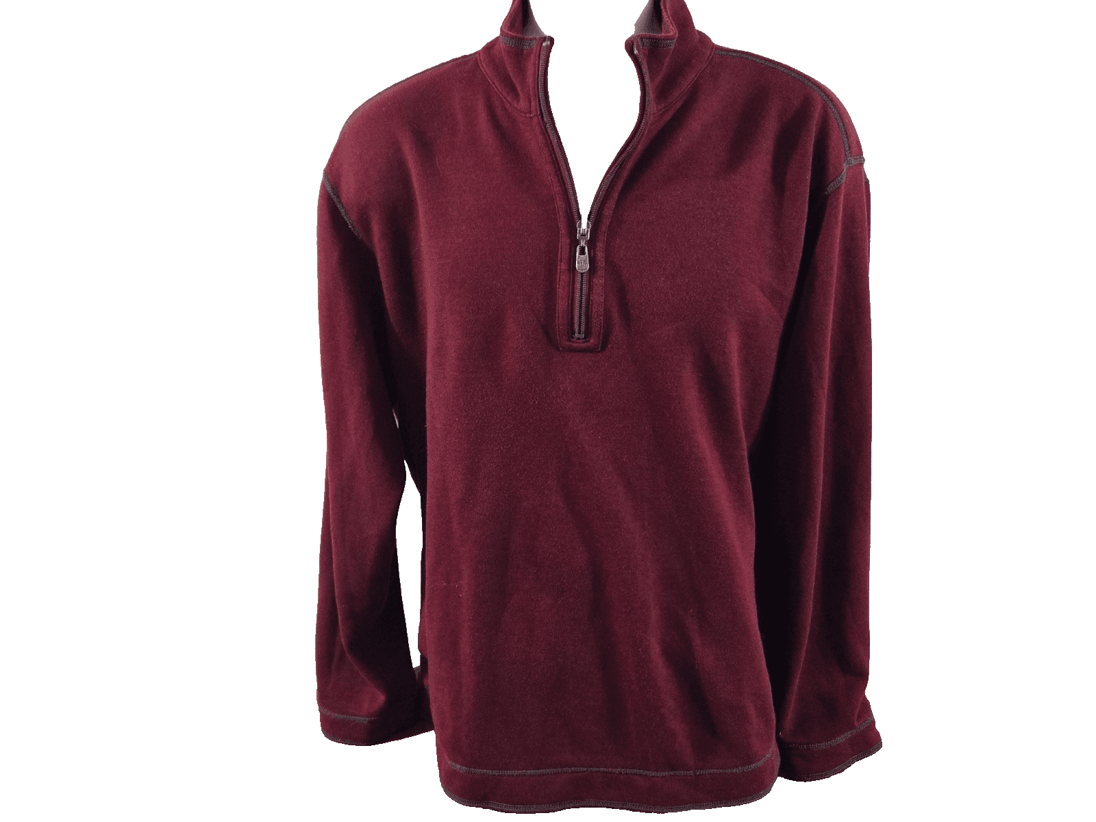 Tommy Bahama Men Pullover Shirt Mens 3/4 Zip Long Sleeve Maroon Logo Cut Tag