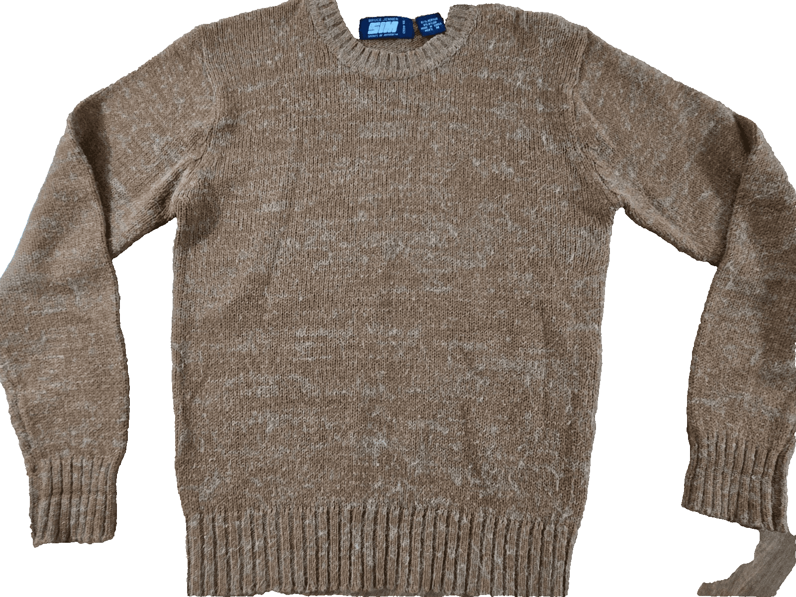 Bruce Jenner SIM Sweater Mens Medium Copper Acrylic Stretch Blend Crew Neck