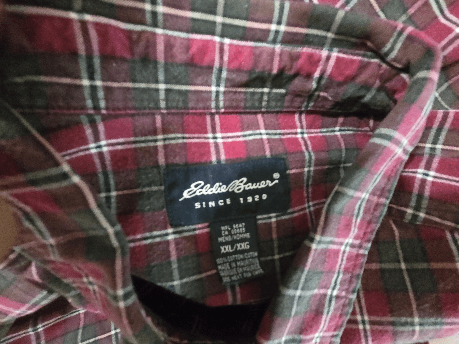 Eddie Bauer Shirt Men's 2XL Green Red Plaid Vintage Button Pockets Flannel XXL - Thumbnail 5