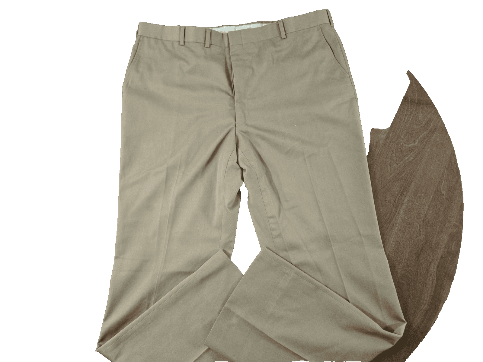 Stuart Edward Limited Vintage Dress Pants Men's 42" X 34" Tan Flat Front - Thumbnail 3