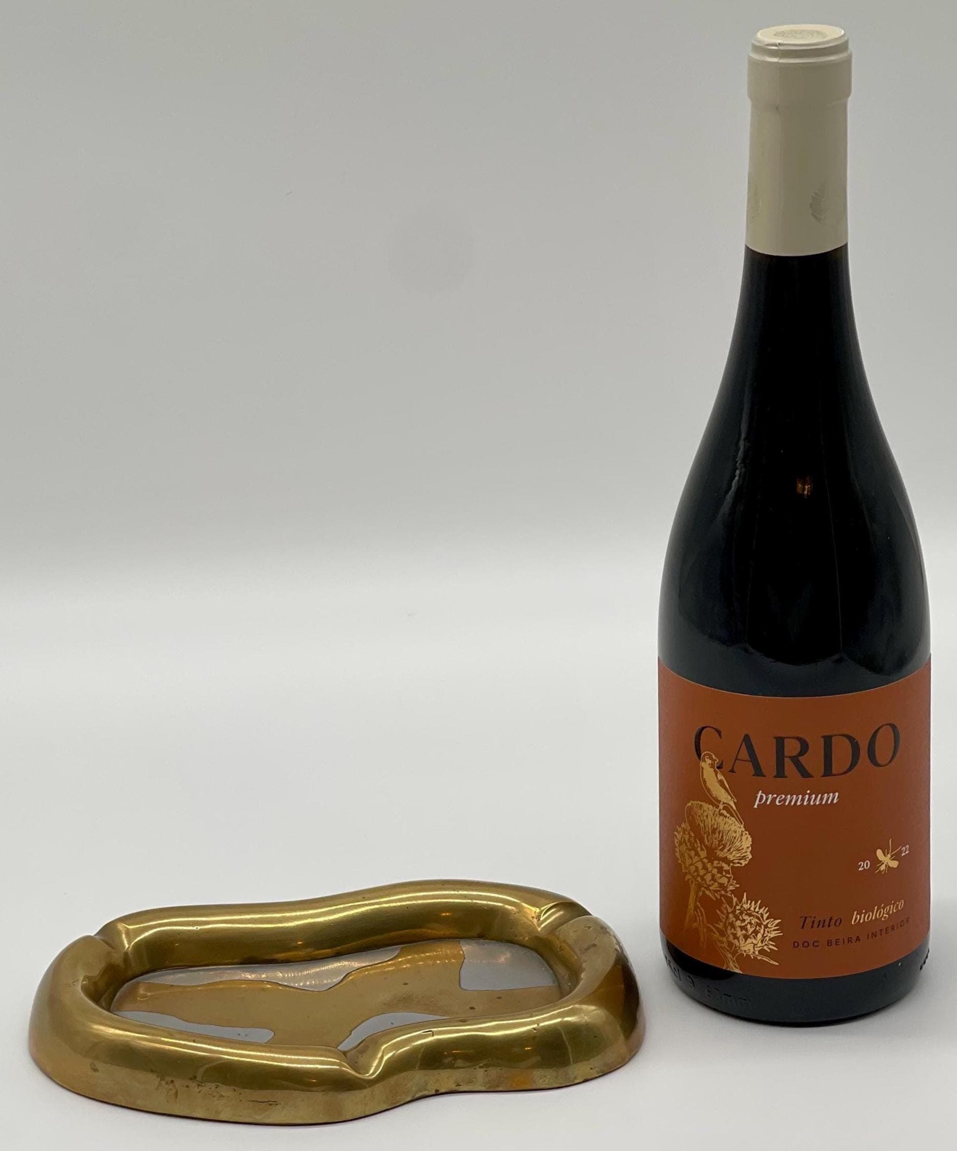 David Marshall Signed Wave Ashtray, 1980s Brutalist Solid Brass & Aluminum Sculpture - Thumbnail 2