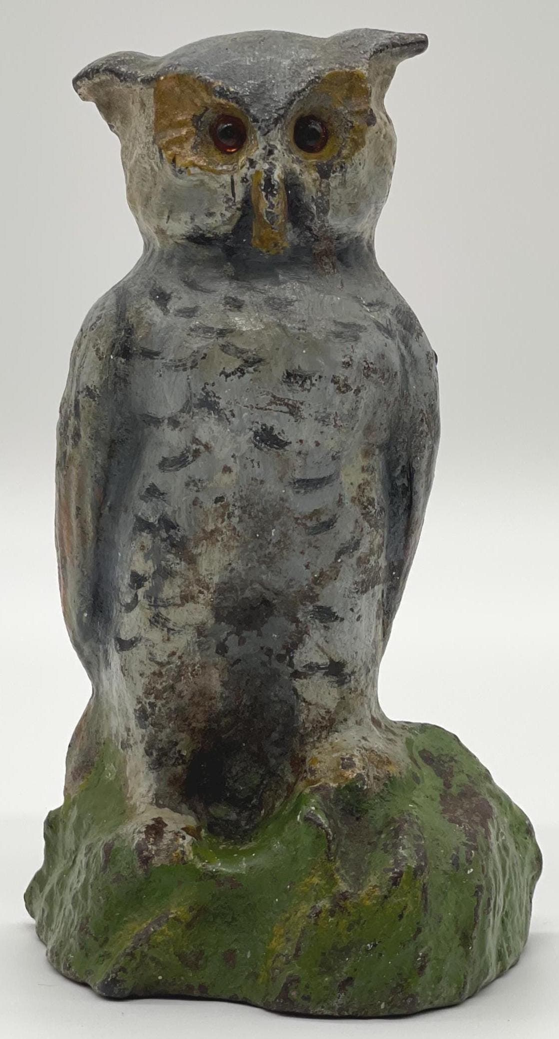Antique Cast Iron Owl Doorstop, National Foundry, Original Paint, 6.7" - Thumbnail 7