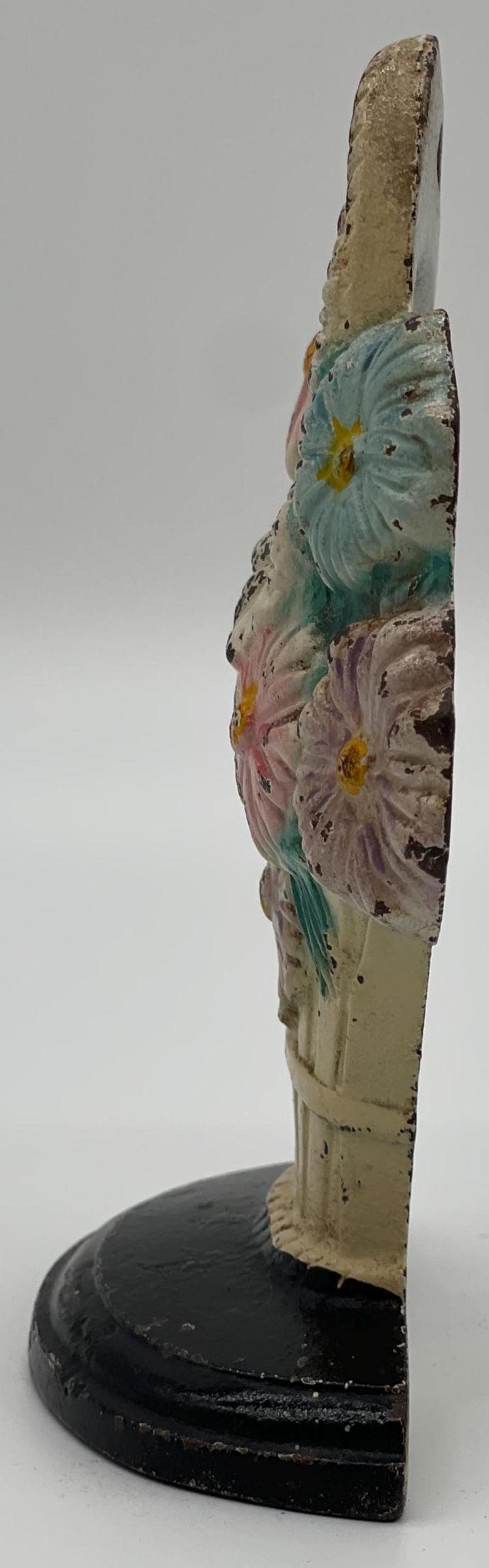 Antique Hubley Daisy Flower Pot Doorstop, Original Paint Cast Iron, 1930s Floral (Hubley #344) - Thumbnail 5