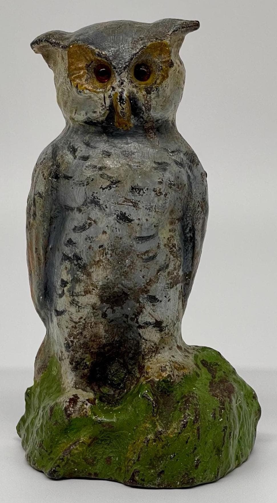 Antique Cast Iron Owl Doorstop, National Foundry, Original Paint, 6.7" - Thumbnail 8