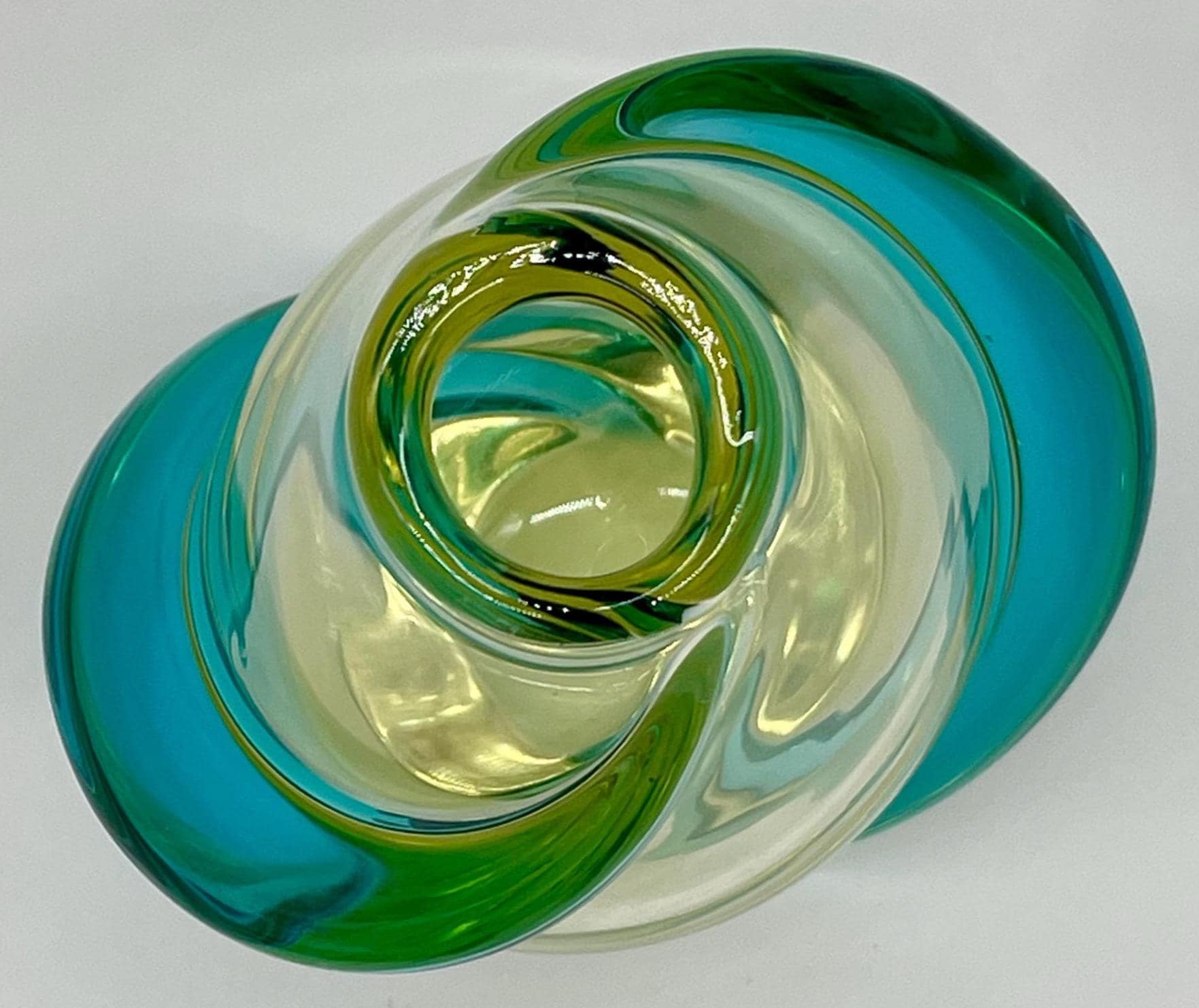 František Zemek Rhapsody Vase, 1960s Czech Bohemian Wrapped Ribbon Art Glass - Thumbnail 6