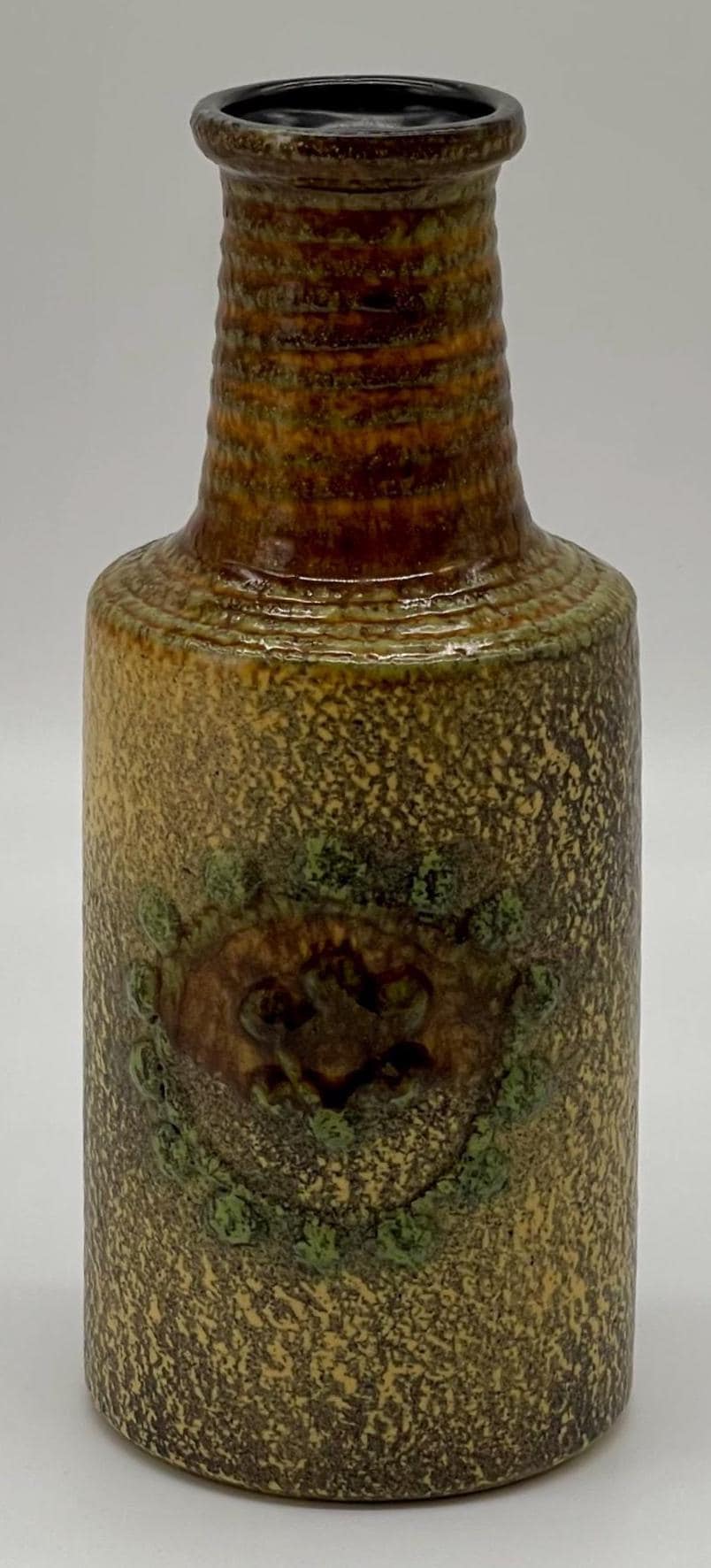 Vintage VEB Haldensleben Fat Lava Vase, Mid-Century Modern Pottery Churn Bottle - Thumbnail 8
