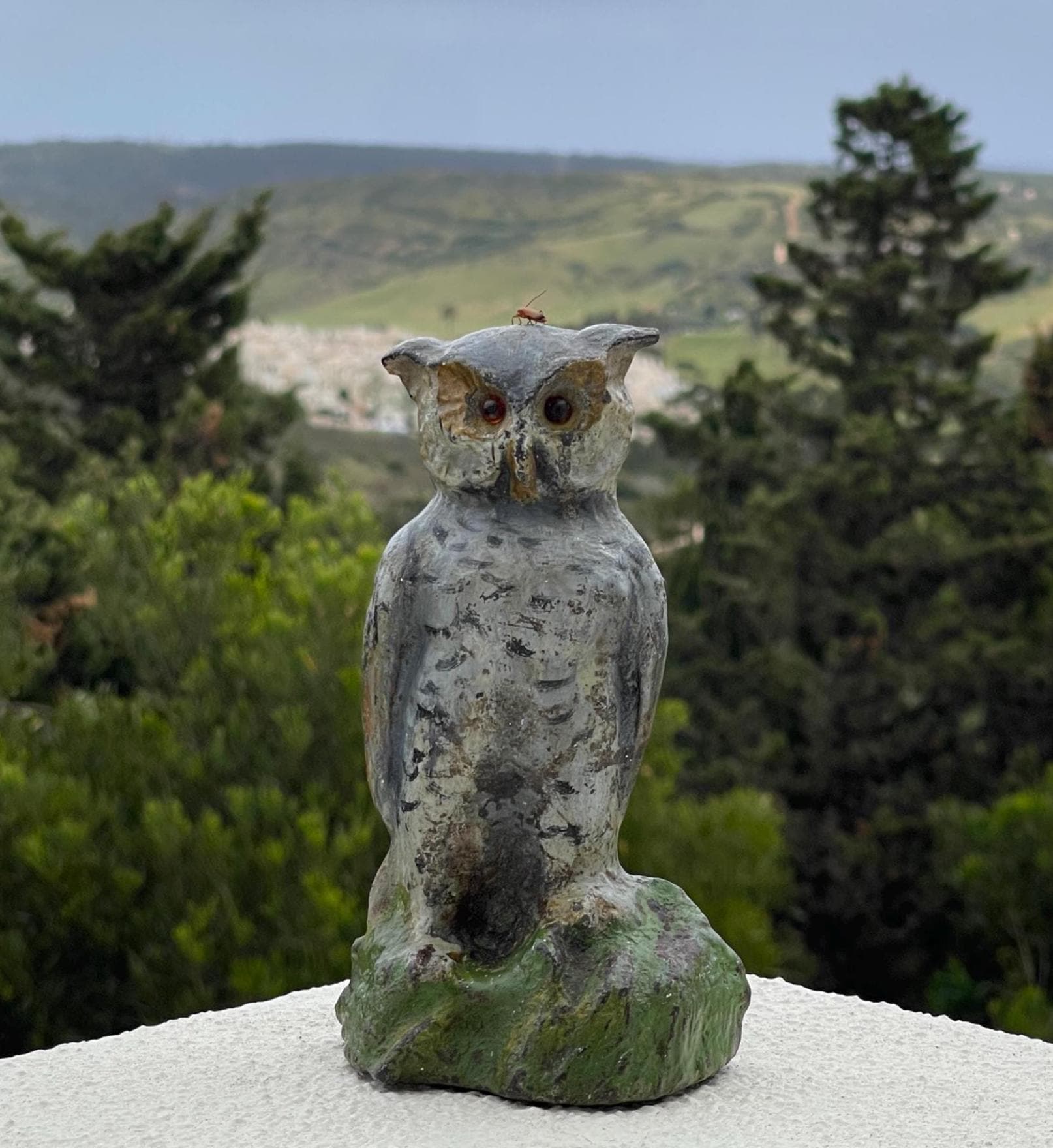 Antique Cast Iron Owl Doorstop, National Foundry, Original Paint, 6.7" - Thumbnail 6