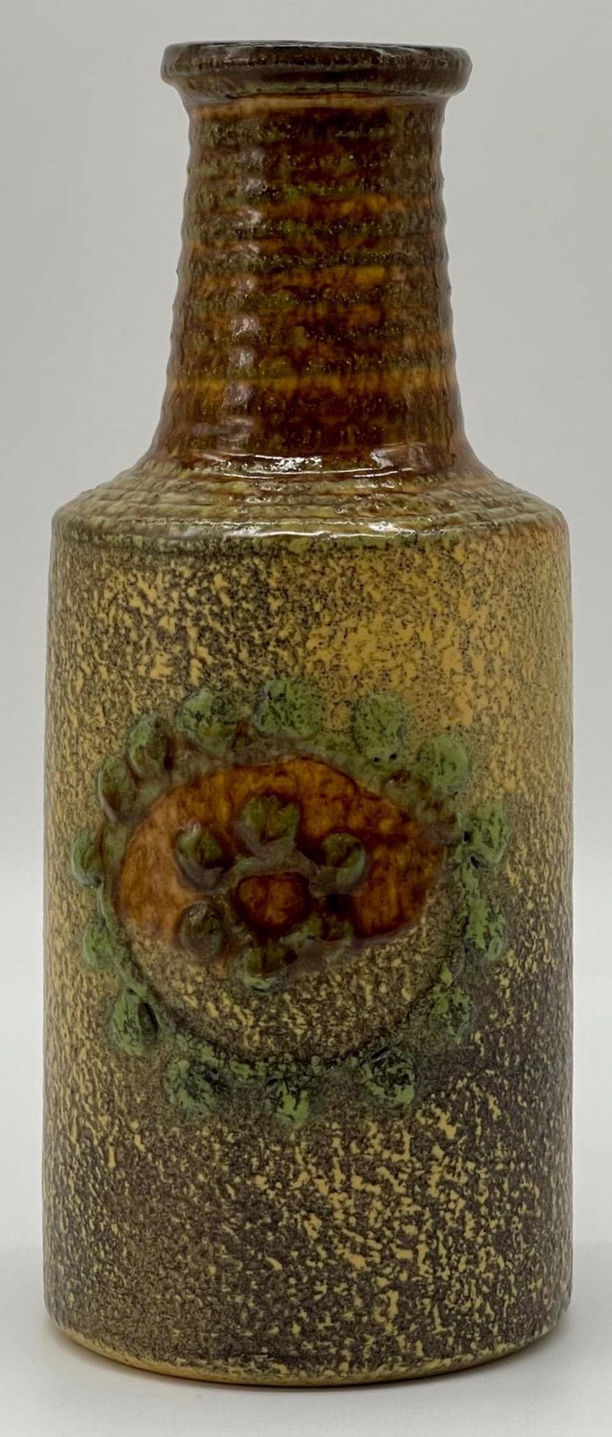 Vintage VEB Haldensleben Fat Lava Vase, Mid-Century Modern Pottery Churn Bottle - Thumbnail 6