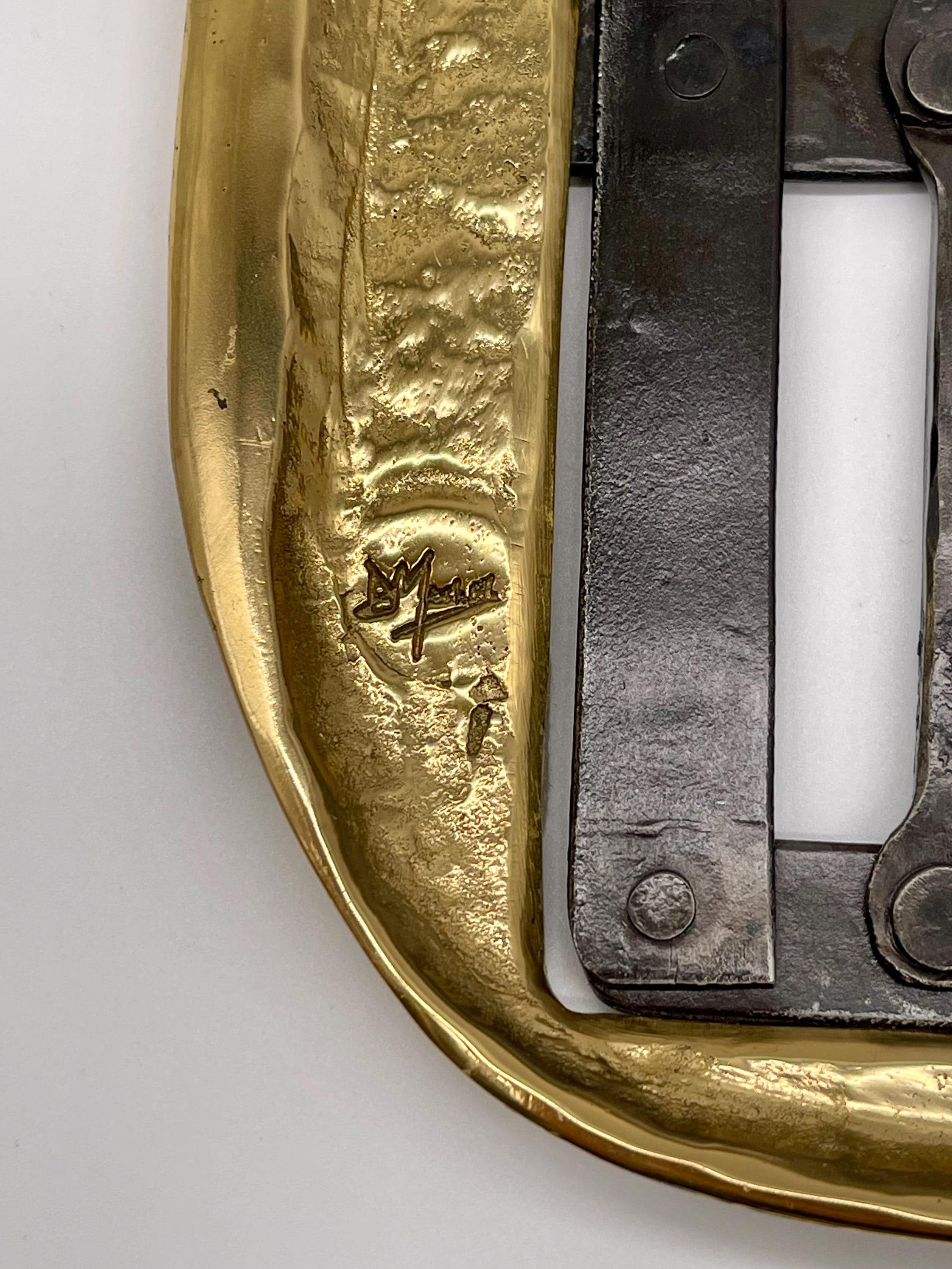 David Marshall Iron Brass Sculpture – Rare Monumental Brutalist Masterpiece, Signed D Marshall - Thumbnail 3