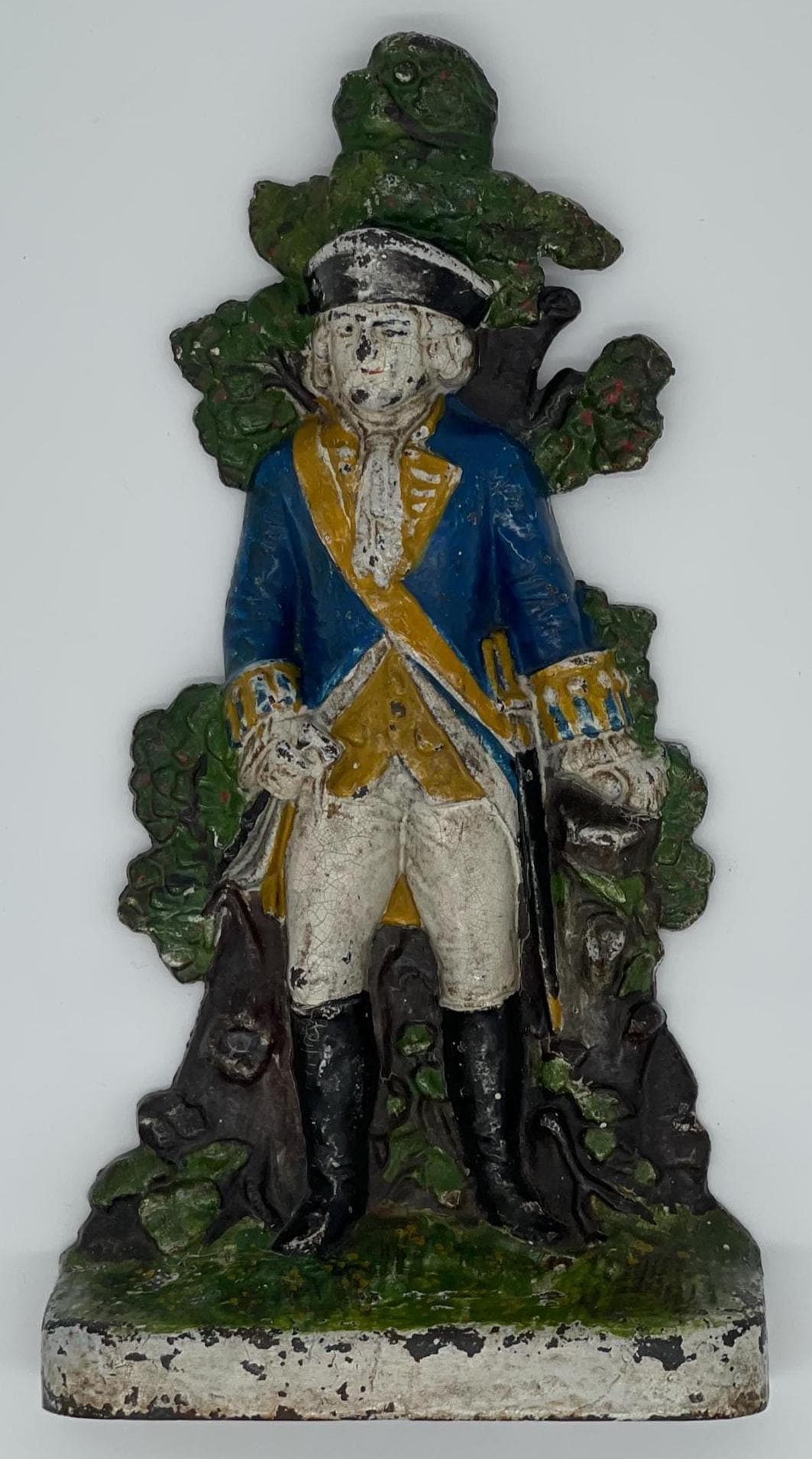 Antique George Washington Cast Iron Doorstop, Albany Foundry #34, Original Paint - Thumbnail 2