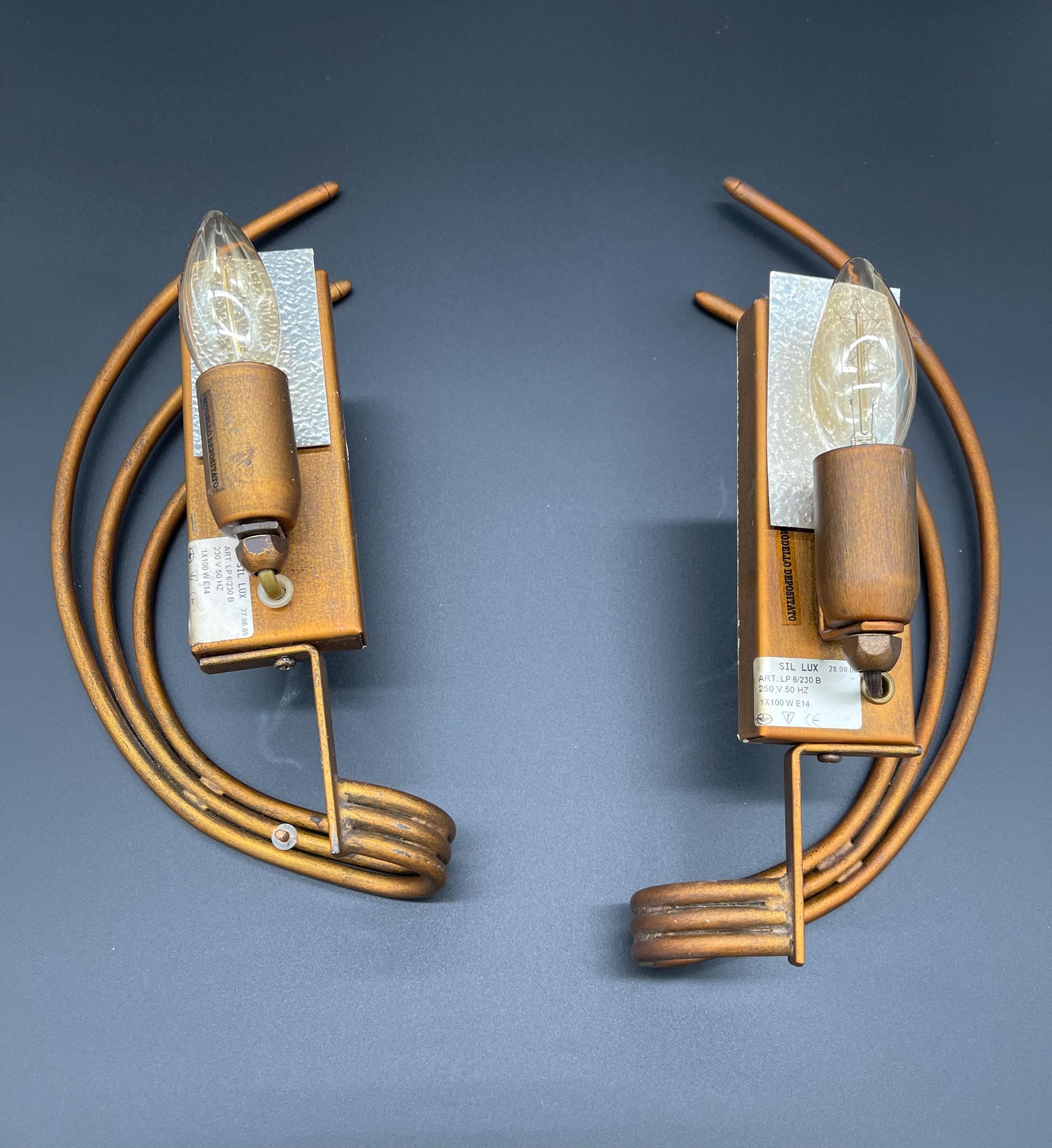 Pair Murano Glass Leaf Sconces, Sil Lux Roma Collection, Mid Century Modern Wall Lights - Thumbnail 7