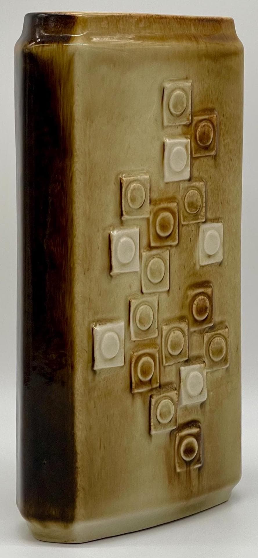 Vintage Ditmar Urbach "Mozaika" Cube Relief Vase, 1960s Czechoslovakian Mid-Century Modern Ceramic Block Pottery - Thumbnail 9