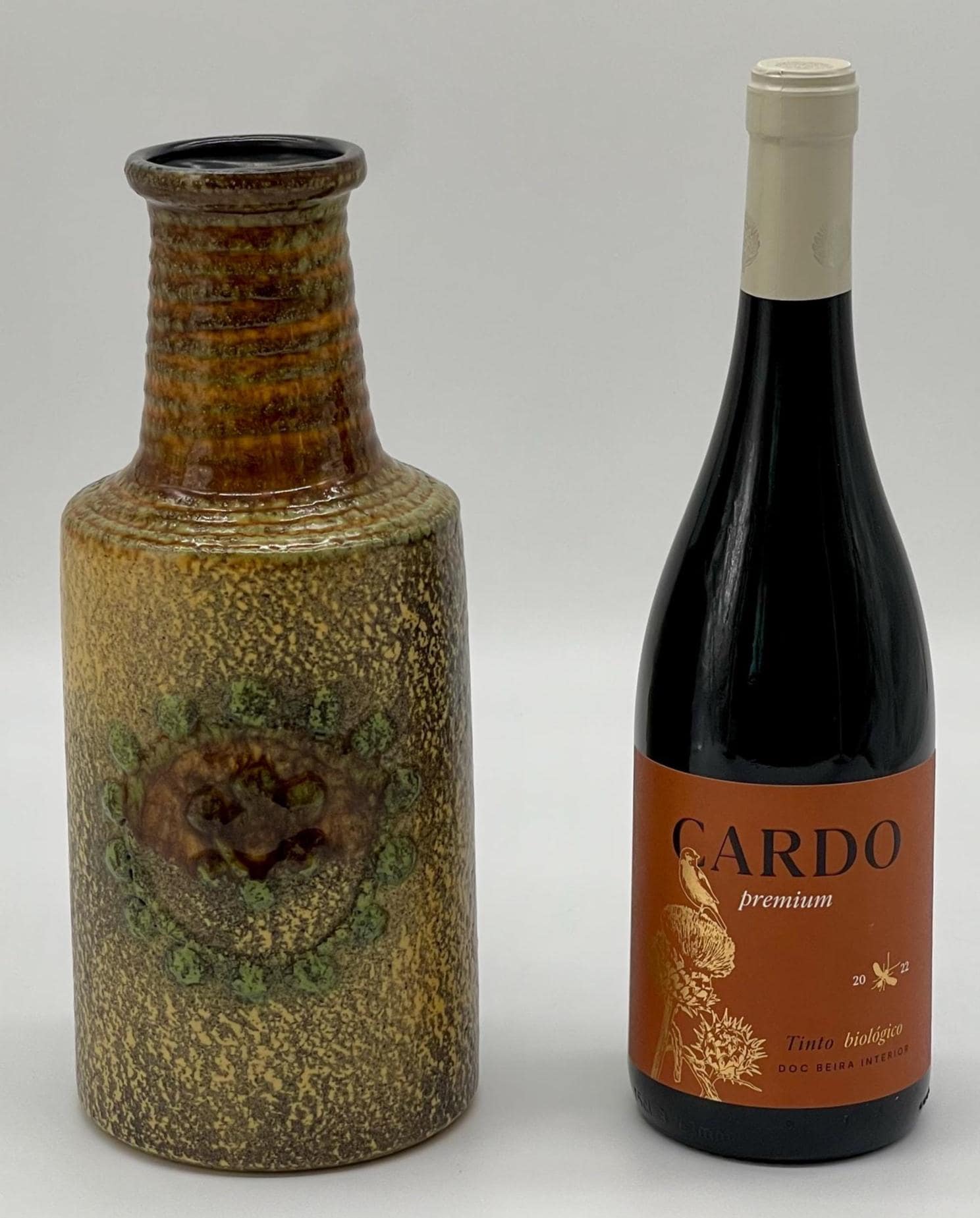 Vintage VEB Haldensleben Fat Lava Vase, Mid-Century Modern Pottery Churn Bottle - Thumbnail 4