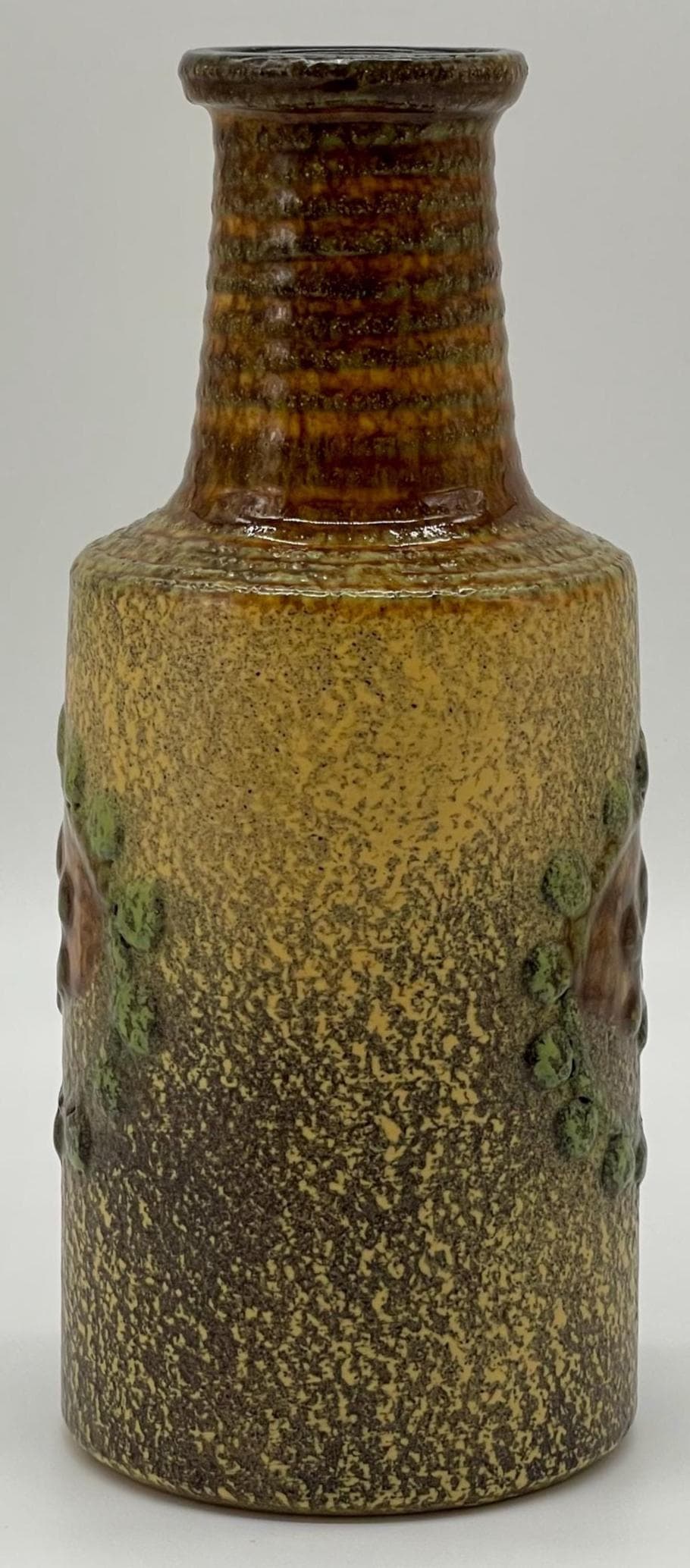 Vintage VEB Haldensleben Fat Lava Vase, Mid-Century Modern Pottery Churn Bottle - Thumbnail 7