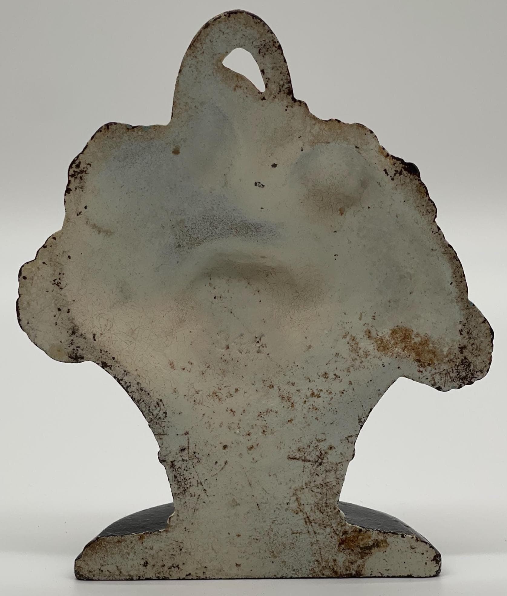 Antique Hubley Daisy Flower Pot Doorstop, Original Paint Cast Iron, 1930s Floral (Hubley #344) - Thumbnail 6