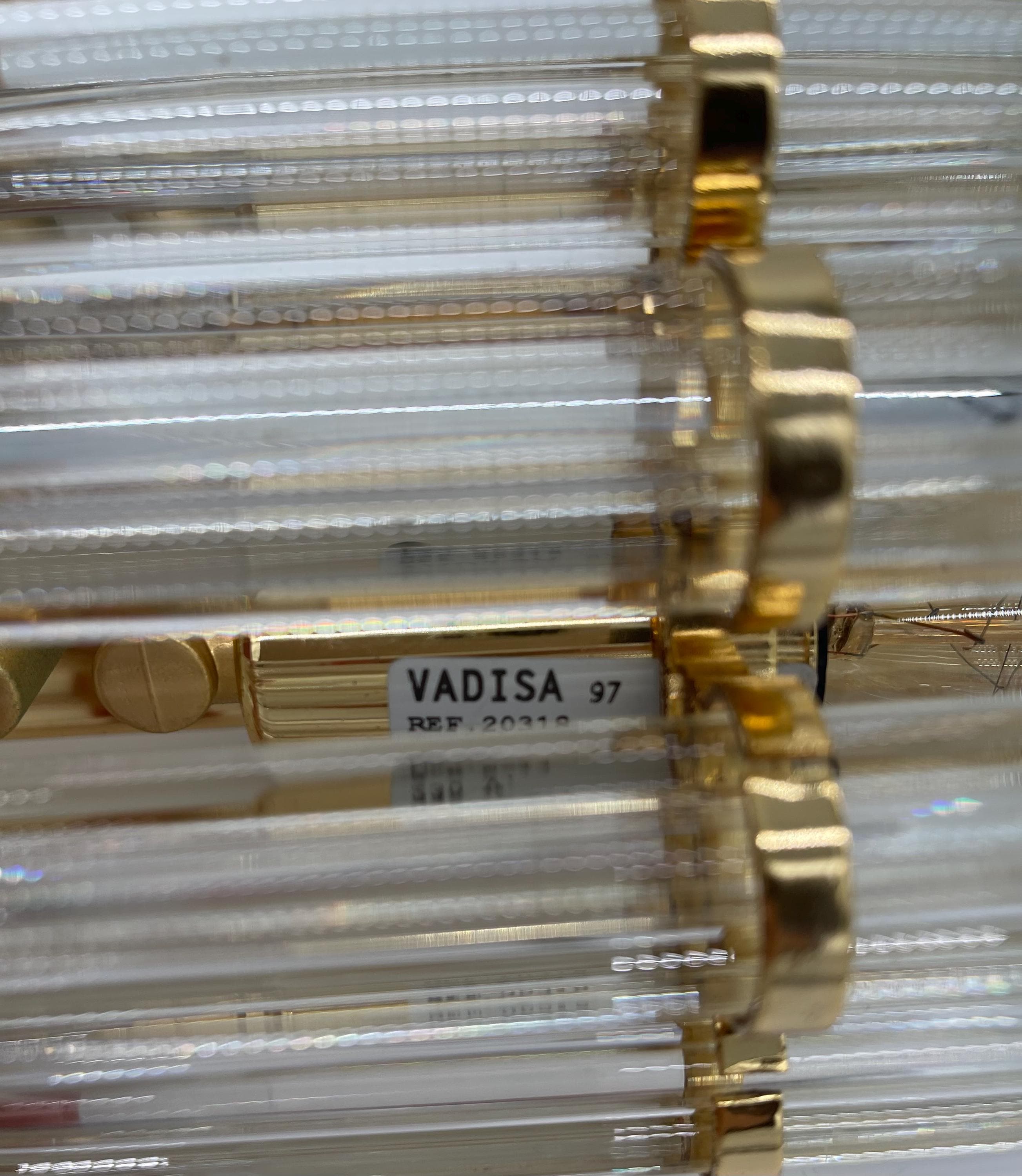 Vadisa Hollywood Regency Wall Sconces, Murano Style Glass Rod Lights, Mid Century Gold Crystal - Thumbnail 6