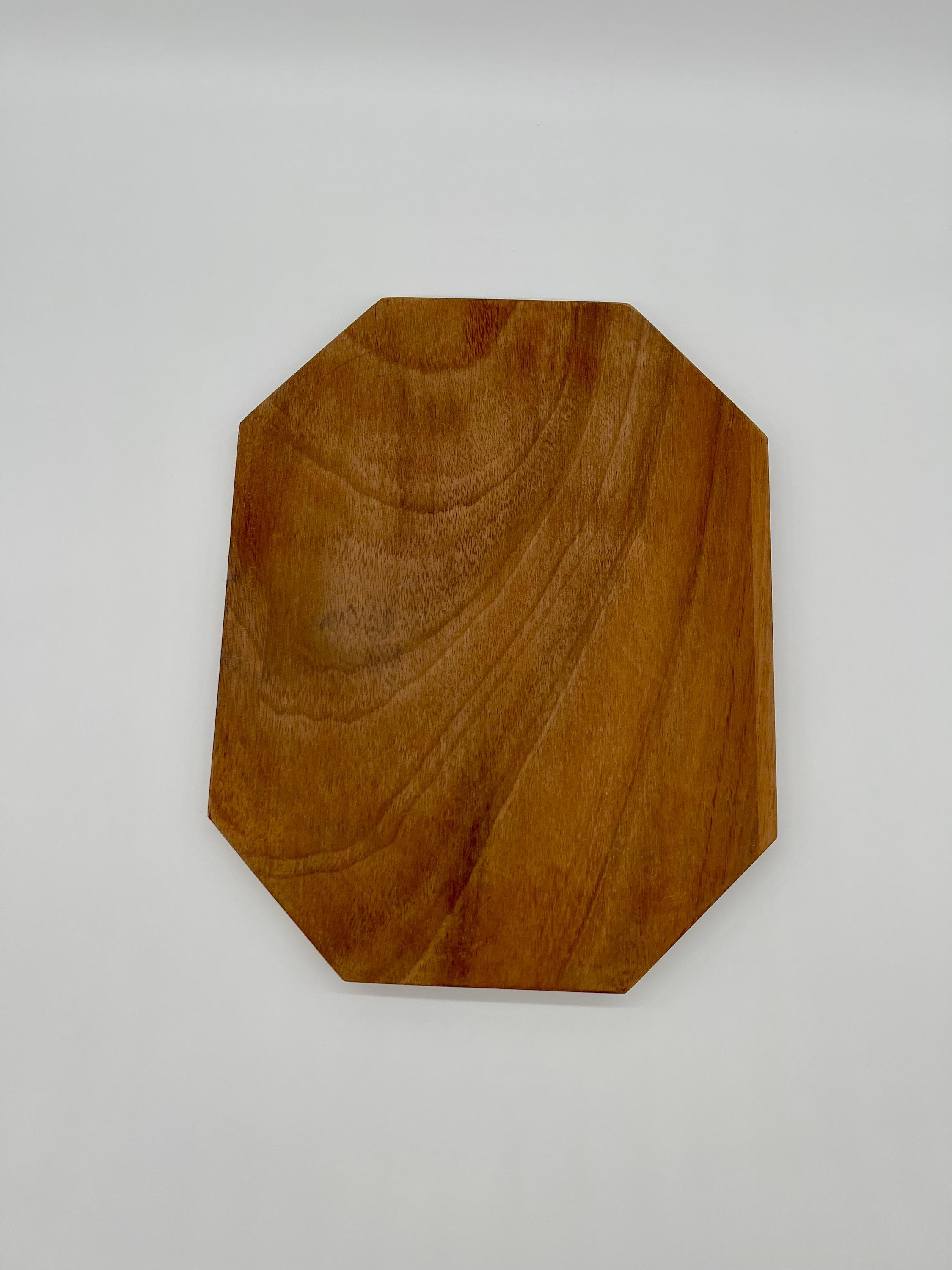 David Marshall Brutalist Cheese Tray with Knife, Beech Wood Brass, 1980s Spain - Thumbnail 11