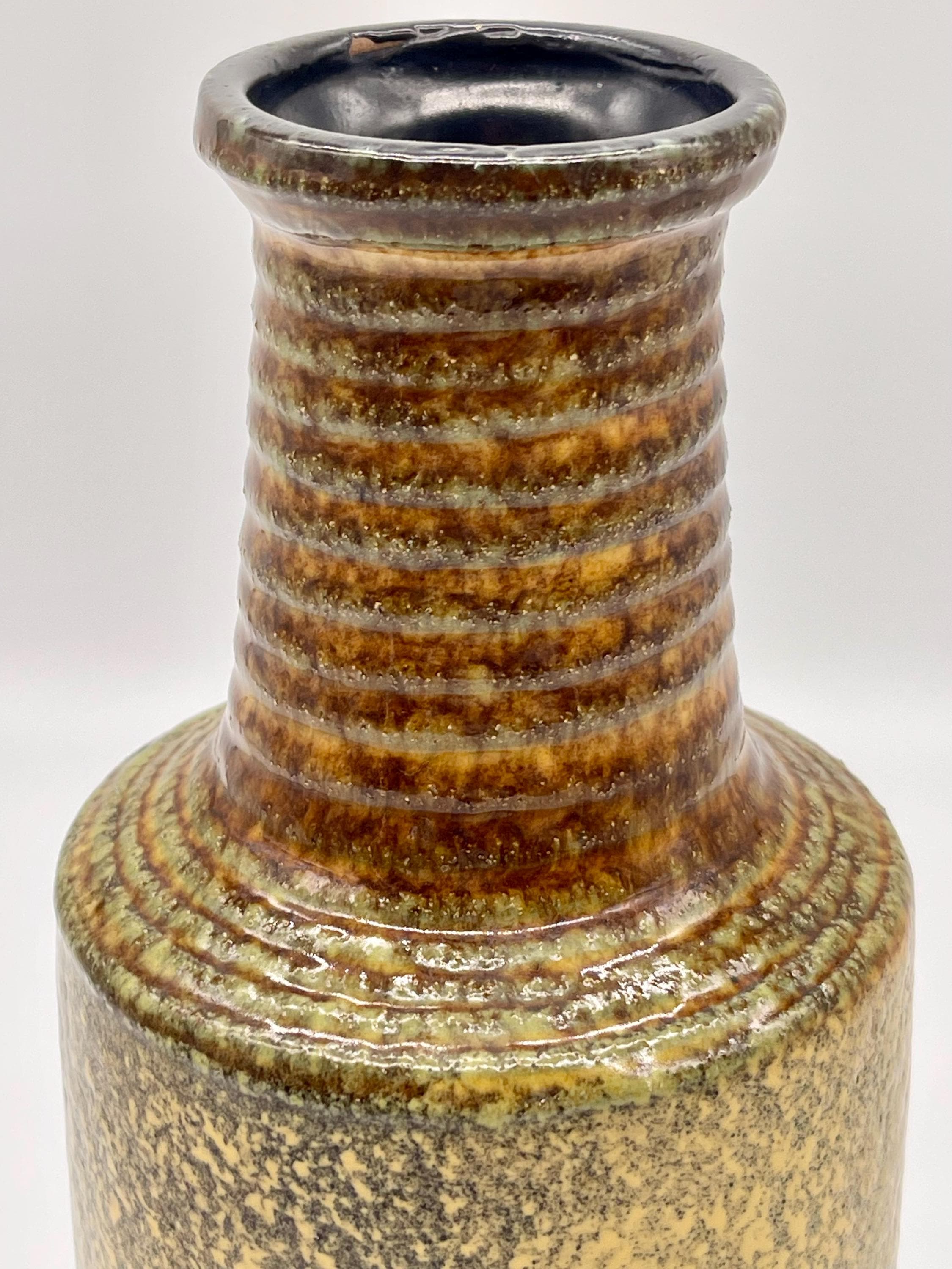 Vintage VEB Haldensleben Fat Lava Vase, Mid-Century Modern Pottery Churn Bottle - Thumbnail 10