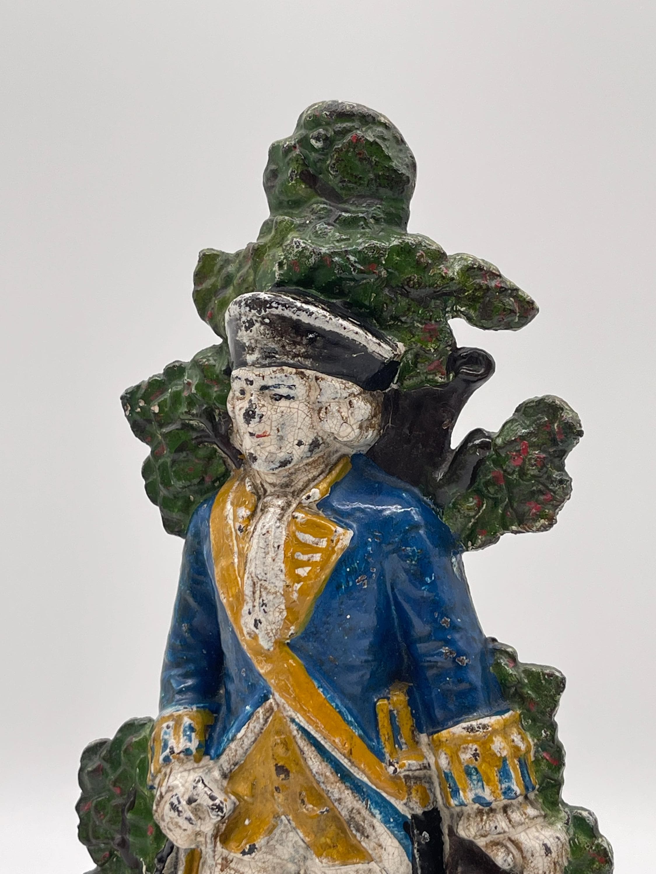 Antique George Washington Cast Iron Doorstop, Albany Foundry #34, Original Paint - Thumbnail 3