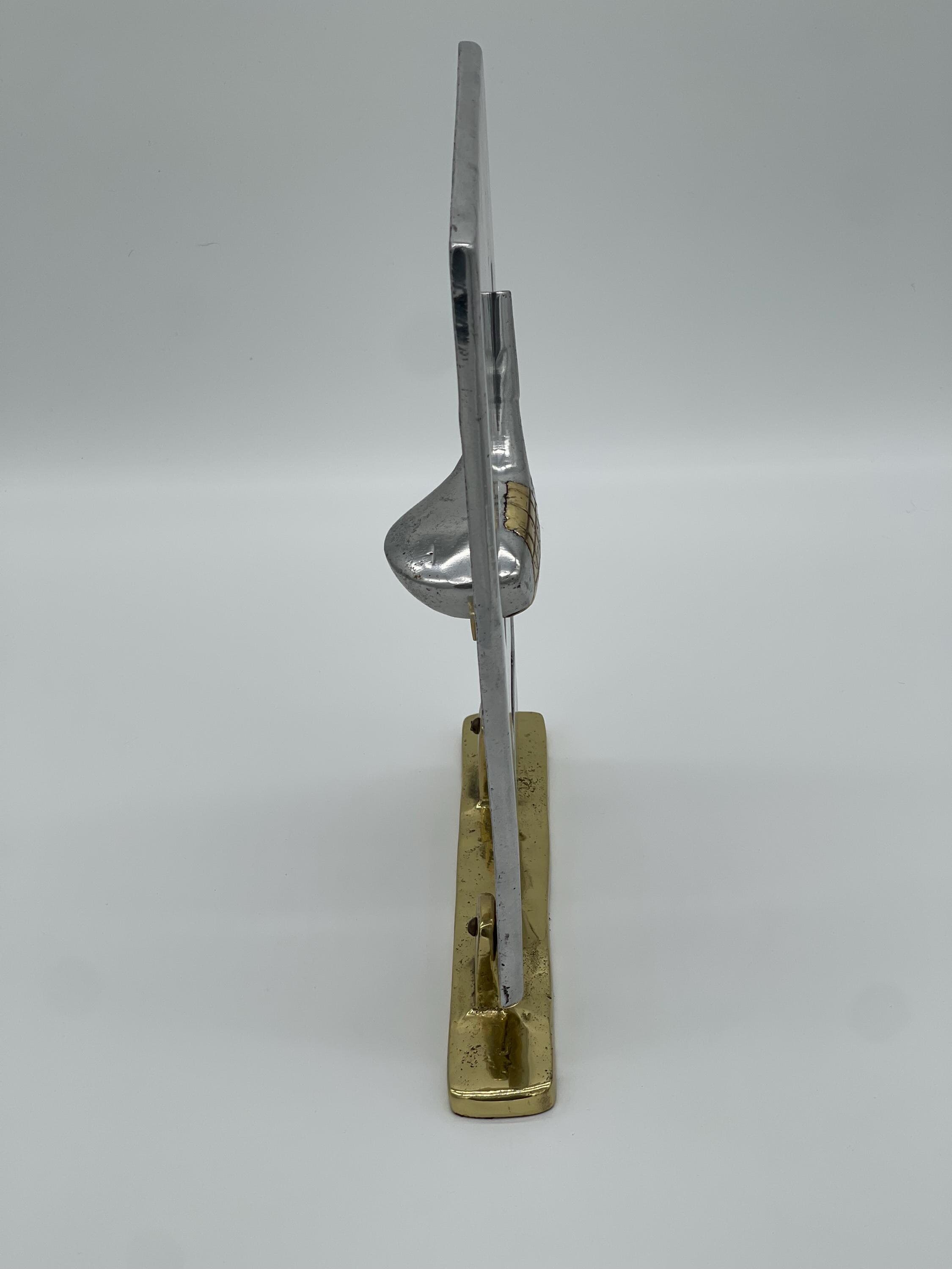 Signed David Marshall Brutalist XXL Golf Sculpture, Brass Aluminum, Spanish MCM Trophy - Thumbnail 7