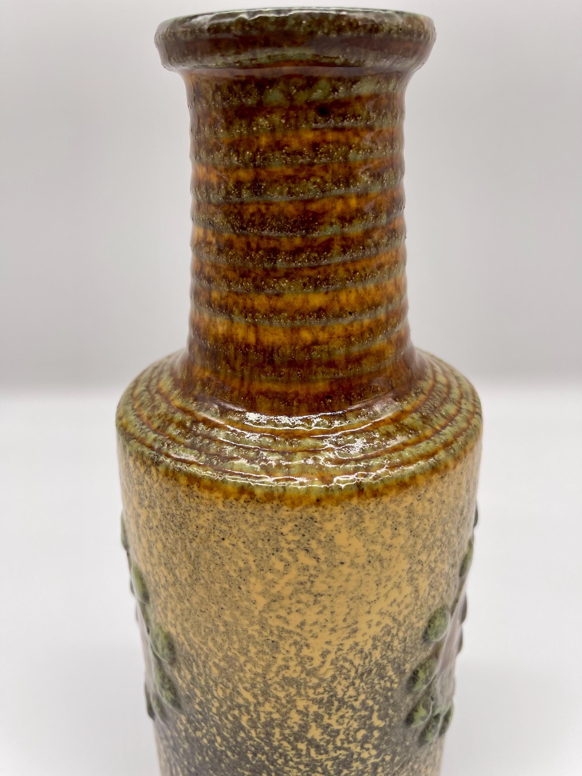 Vintage VEB Haldensleben Fat Lava Vase, Mid-Century Modern Pottery Churn Bottle - Thumbnail 11