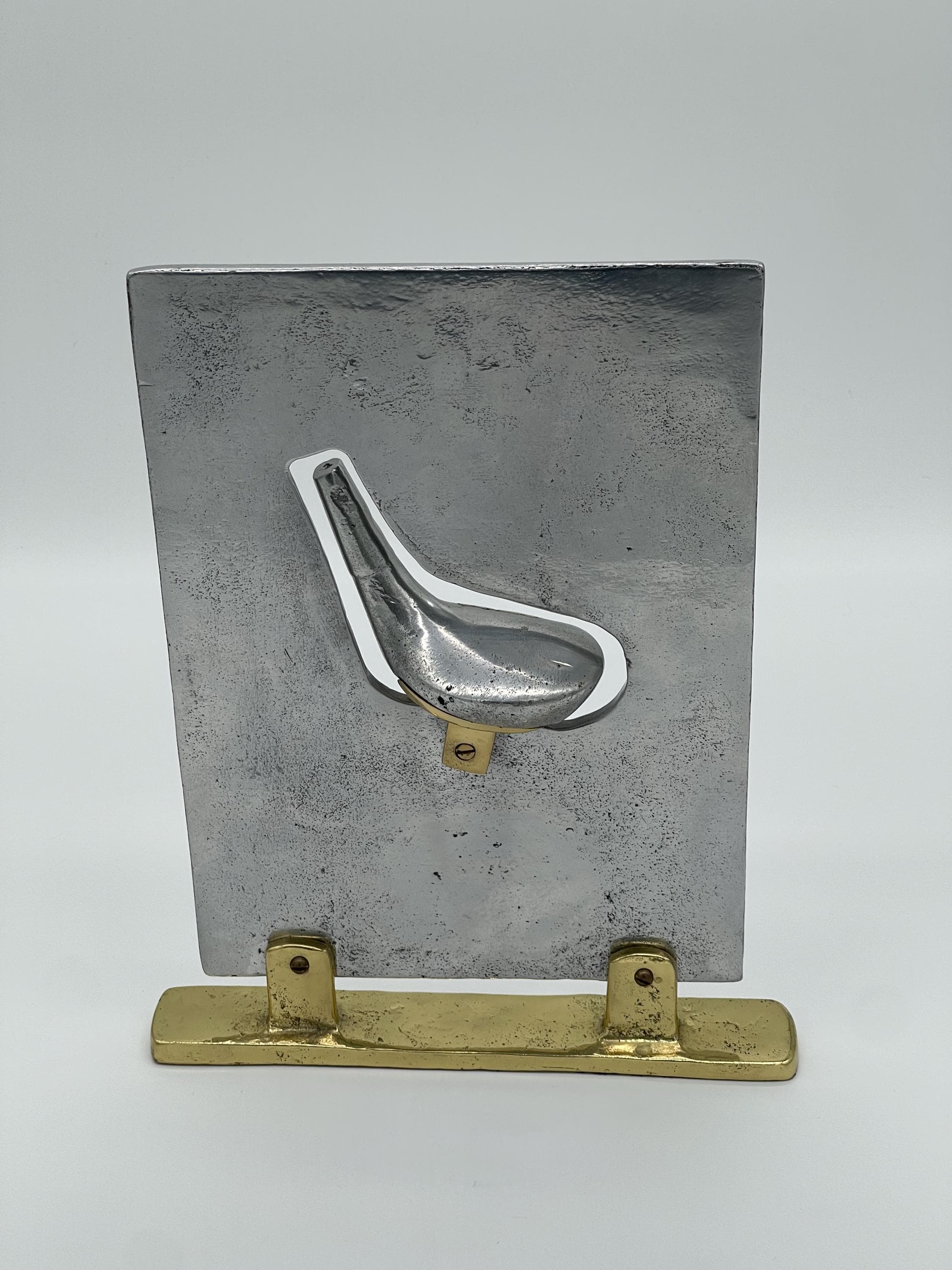 Signed David Marshall Brutalist XXL Golf Sculpture, Brass Aluminum, Spanish MCM Trophy - Thumbnail 6