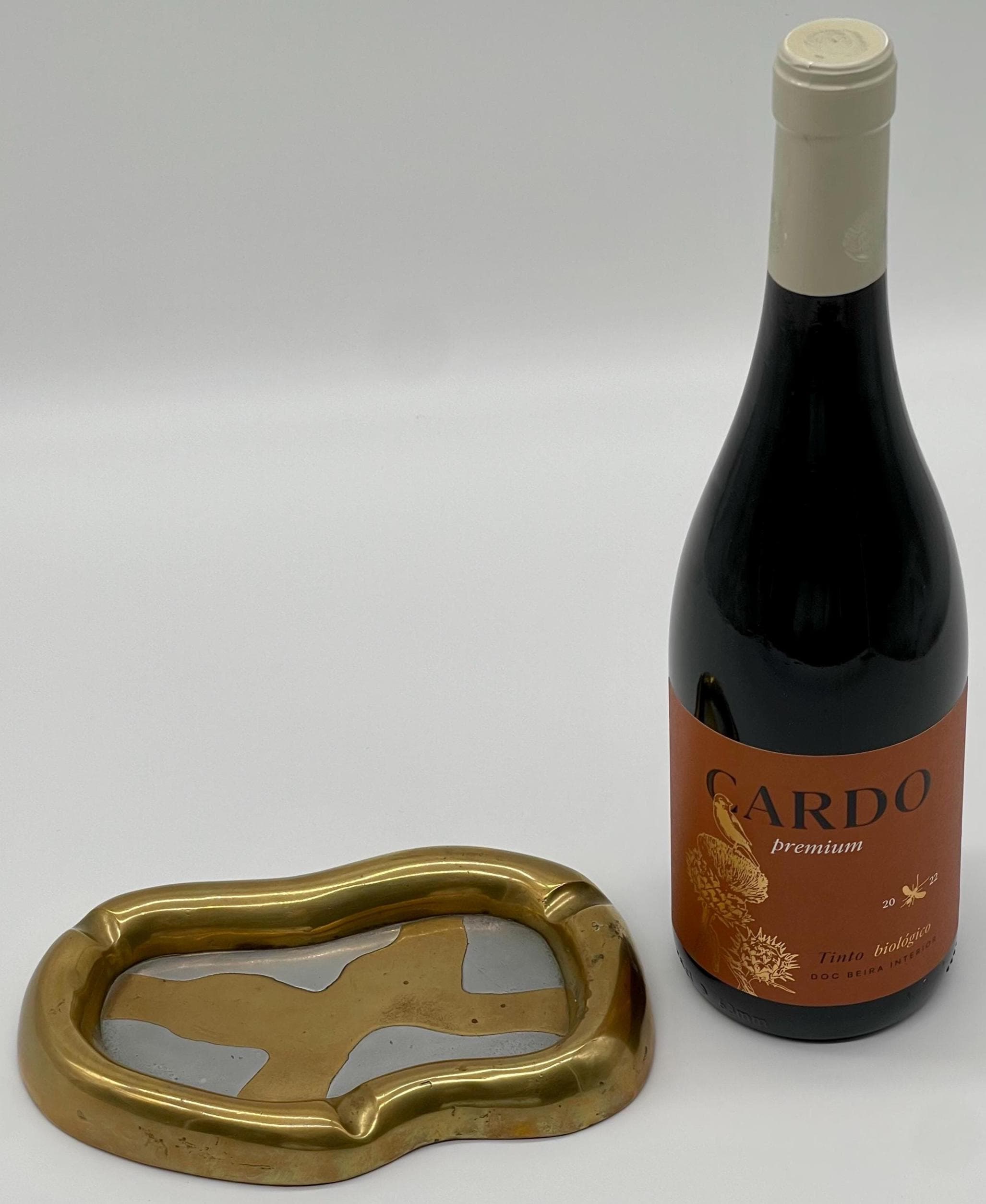 David Marshall Signed Wave Ashtray, 1980s Brutalist Solid Brass & Aluminum Sculpture - Thumbnail 10