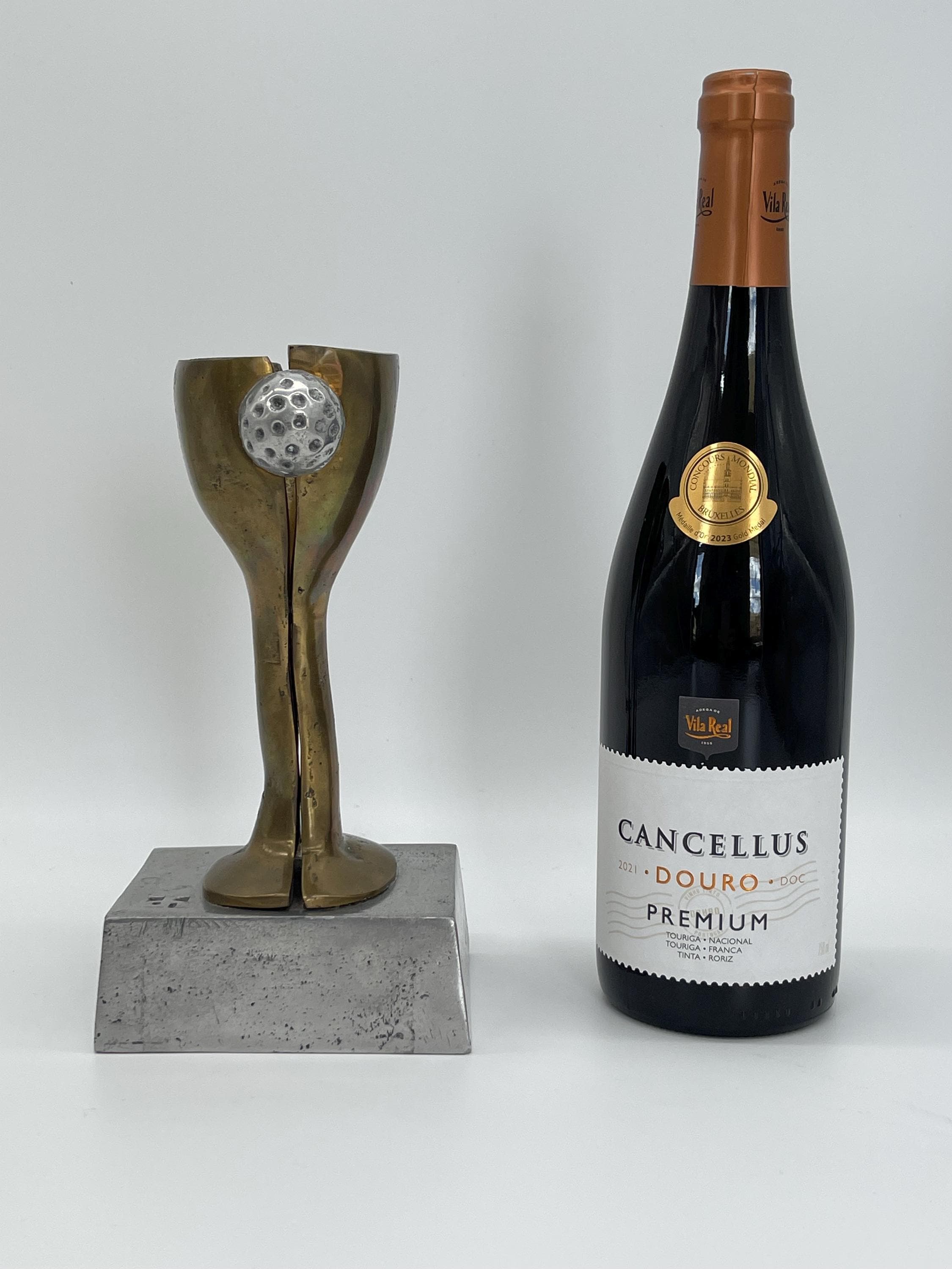 David Marshall Brutalist Golf Sculptures, Brass Aluminum Trophies, MCM Office Decor - Thumbnail 7