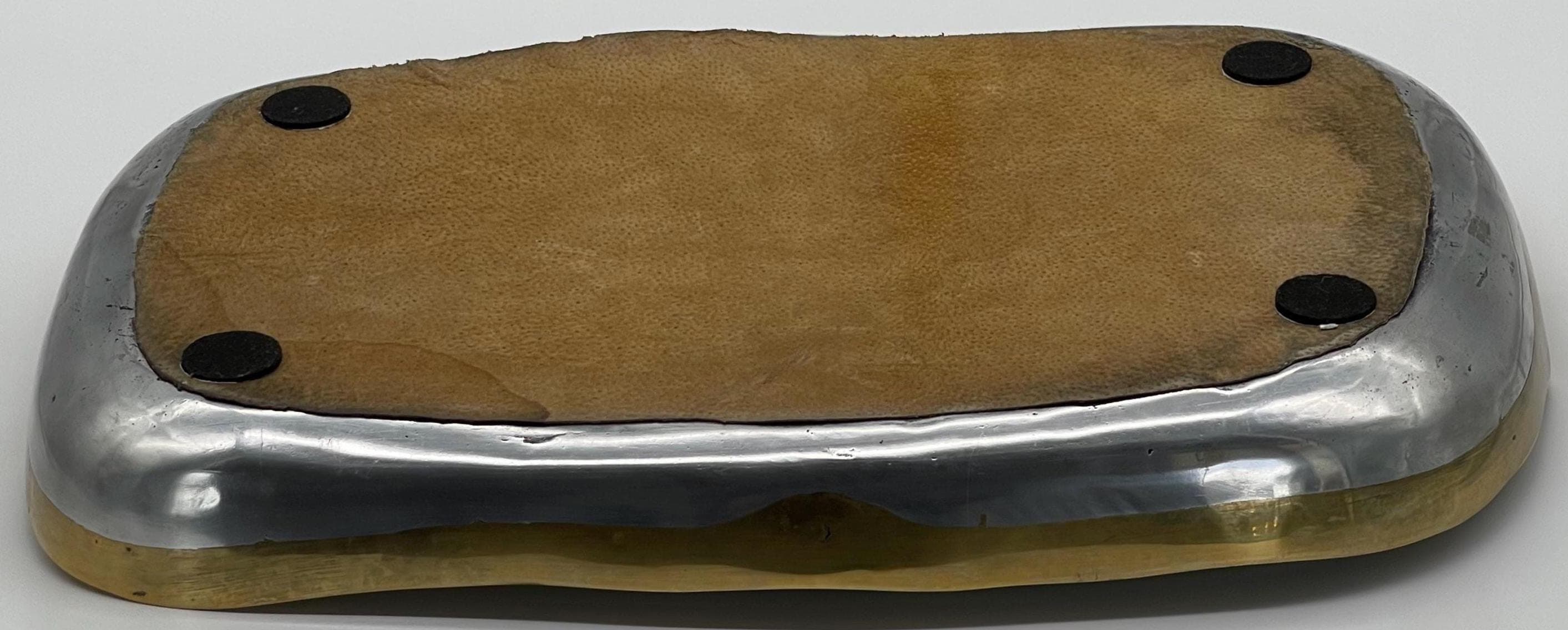 Signed David Marshall Brutalist Serving Tray, Solid Brass &Aluminum Sculpture - Thumbnail 6