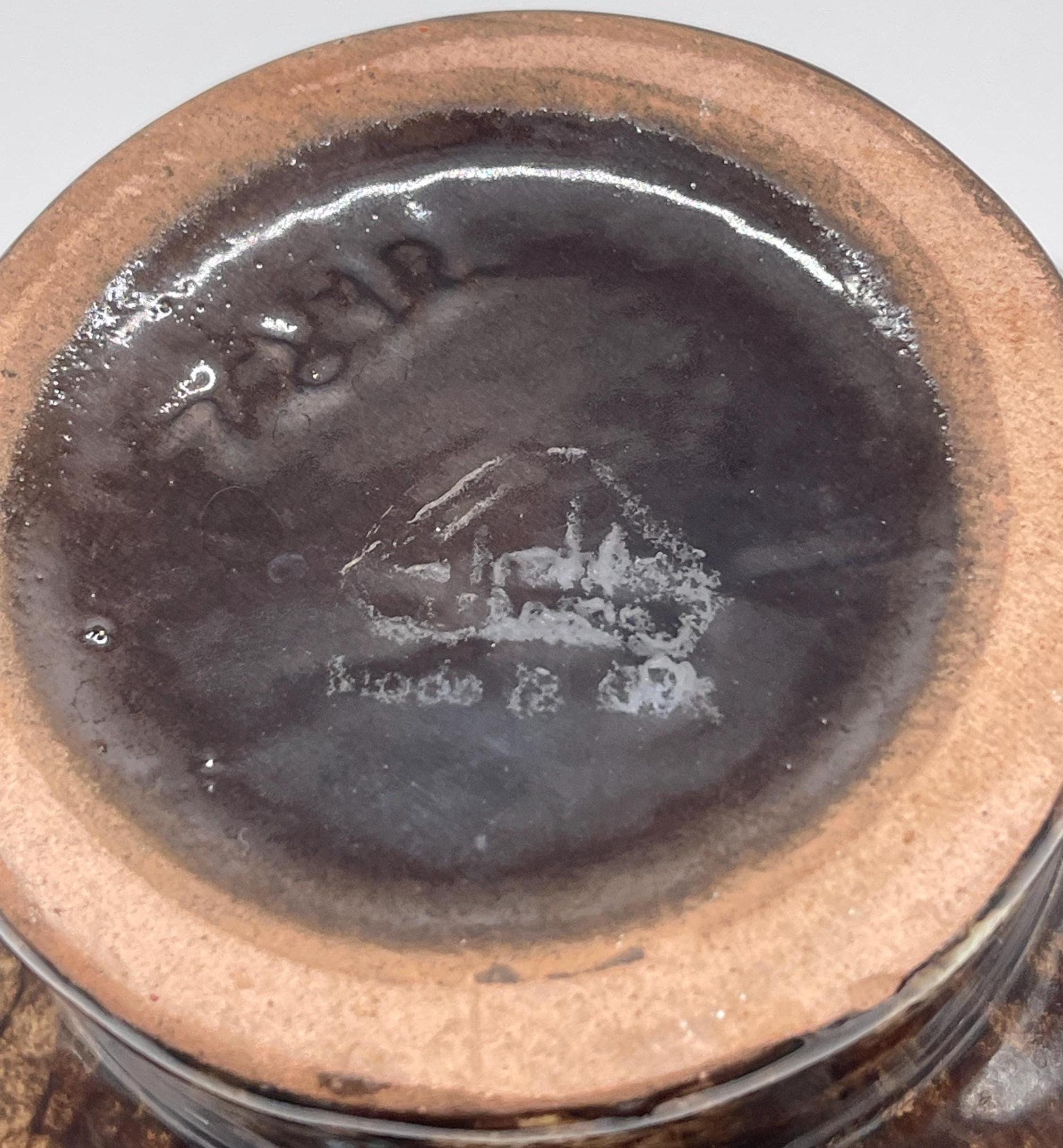 Vintage Strehla Keramik Vase, 1960s Fat Lava Orange Green Mid-Century Earthenware - Thumbnail 4