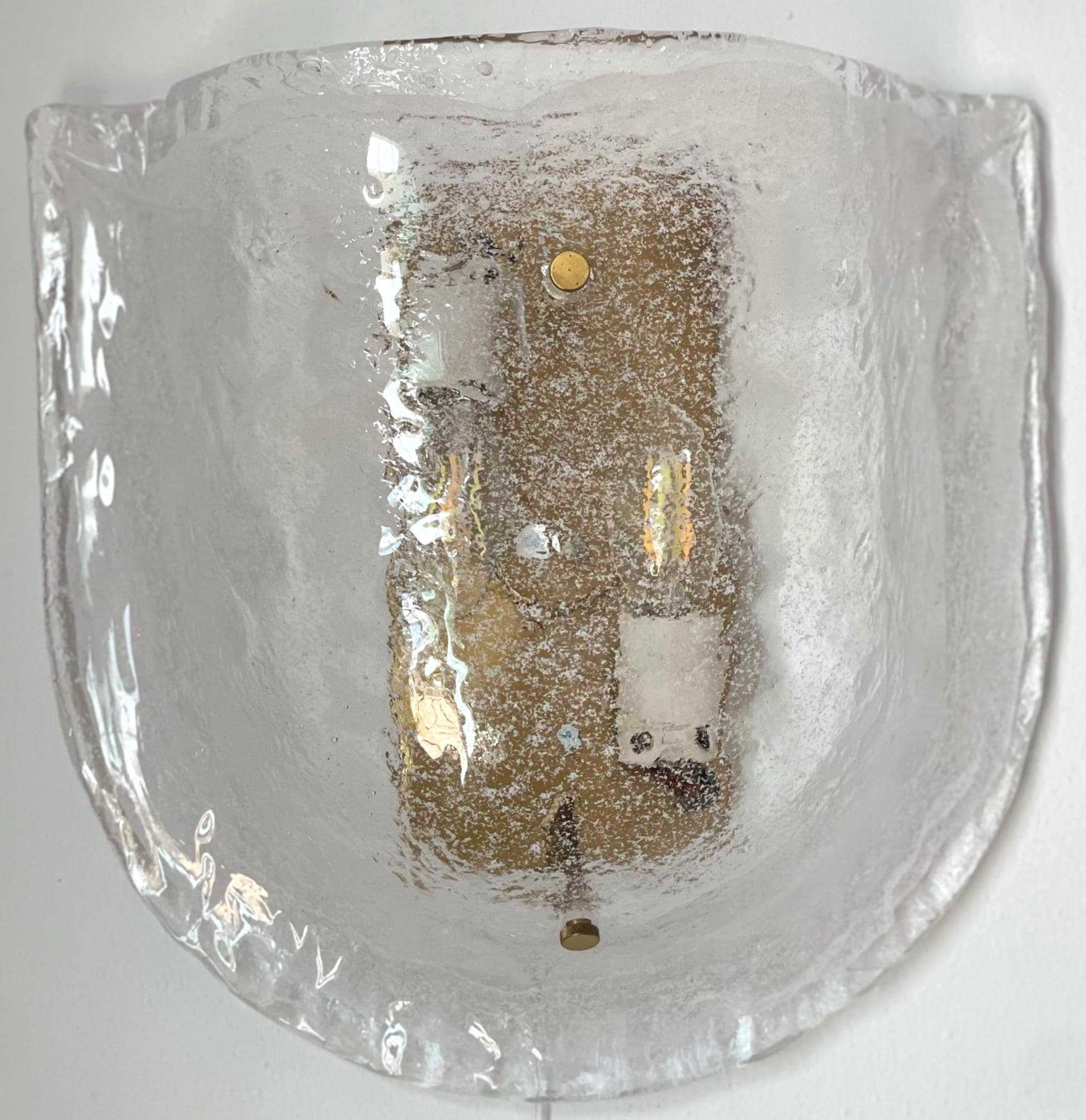 Barovier Toso Murano Ice Glass Sconces, Mid-Century Italian Wall Lights, Avventurina Sommerso Bullicante - Thumbnail 5