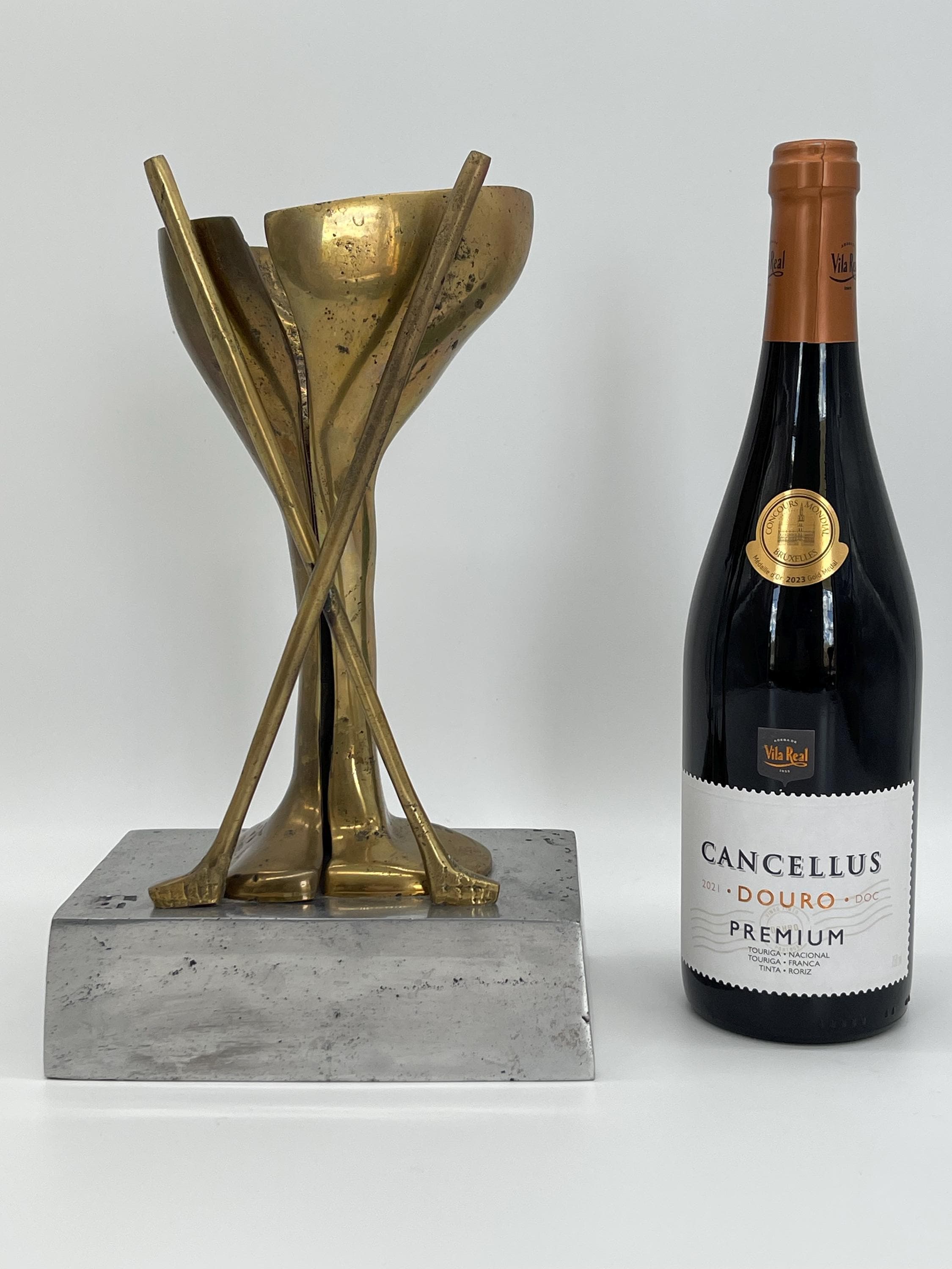 David Marshall Brutalist Golf Sculptures, Brass Aluminum Trophies, MCM Office Decor - Thumbnail 3
