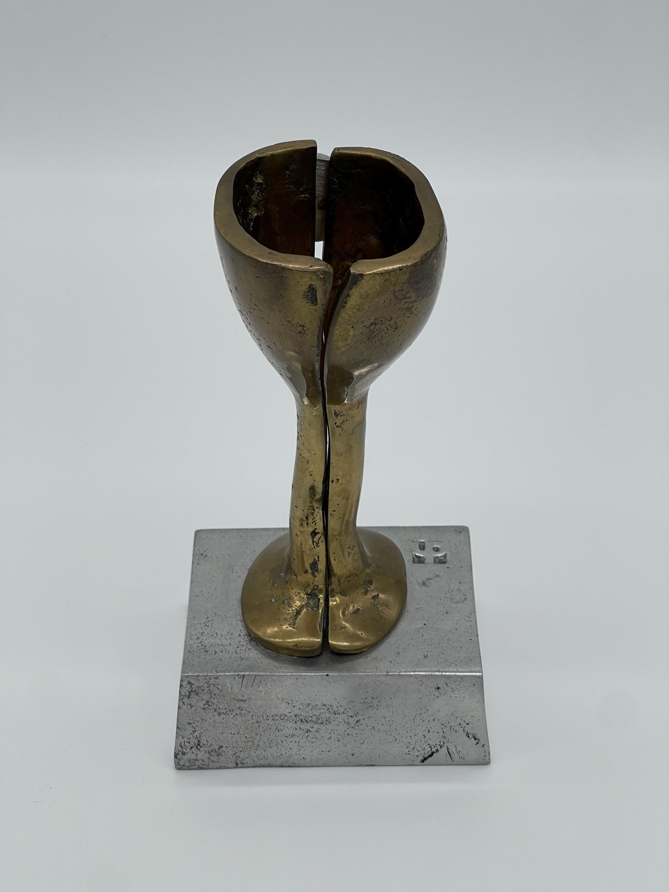 David Marshall Brutalist Golf Sculptures, Brass Aluminum Trophies, MCM Office Decor - Thumbnail 10