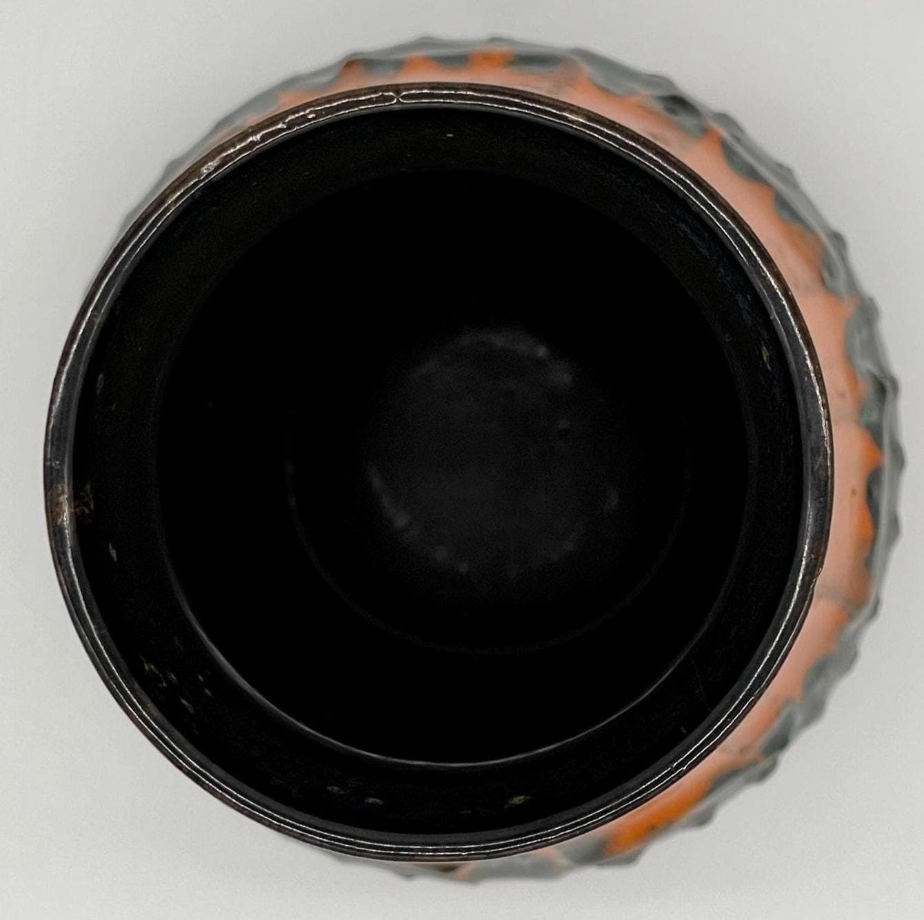 Vintage Strehla Keramik Vase, 1960s Fat Lava Orange Green Mid-Century Earthenware - Thumbnail 10