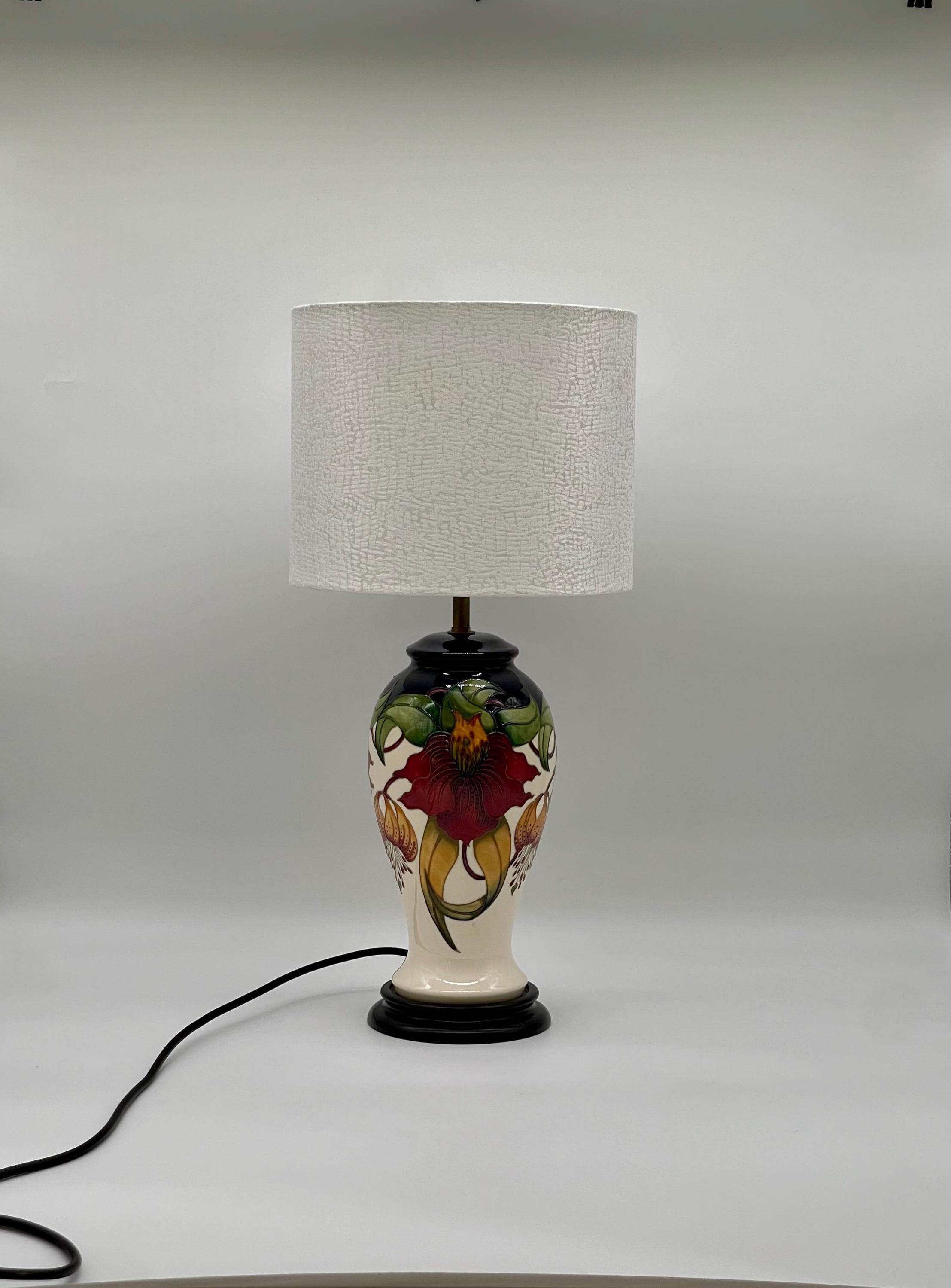Moorcroft Anna Lily Table Lamp, Nicola Slaney Hand-Painted Pottery Baluster Shade - Thumbnail 2