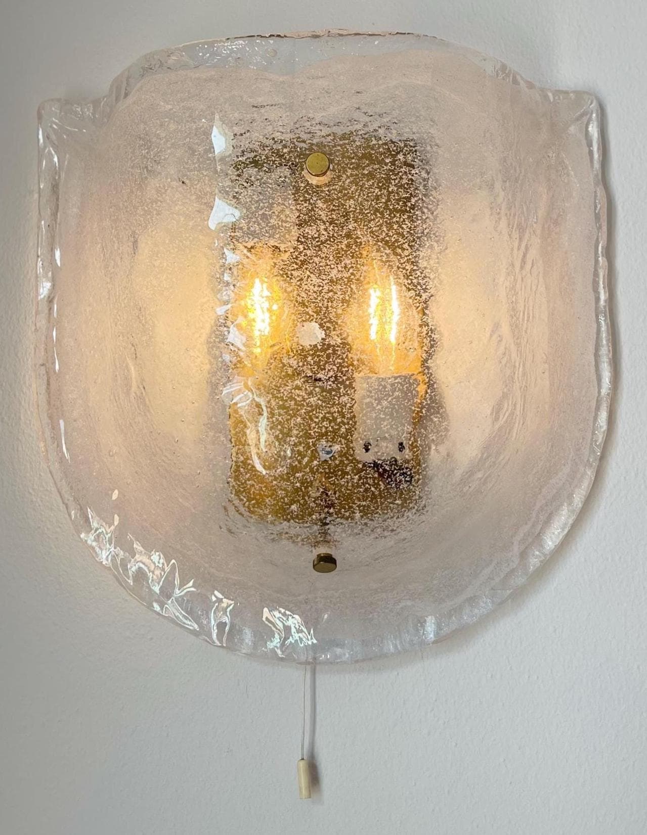 Barovier Toso Murano Ice Glass Sconces, Mid-Century Italian Wall Lights, Avventurina Sommerso Bullicante - Thumbnail 16