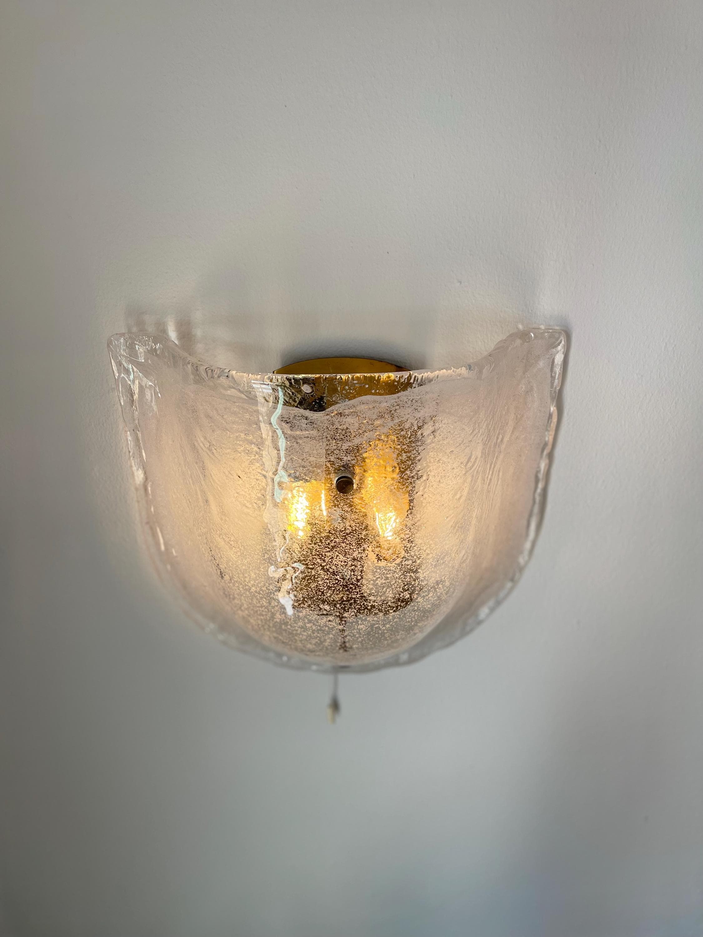 Barovier Toso Murano Ice Glass Sconces, Mid-Century Italian Wall Lights, Avventurina Sommerso Bullicante - Thumbnail 13
