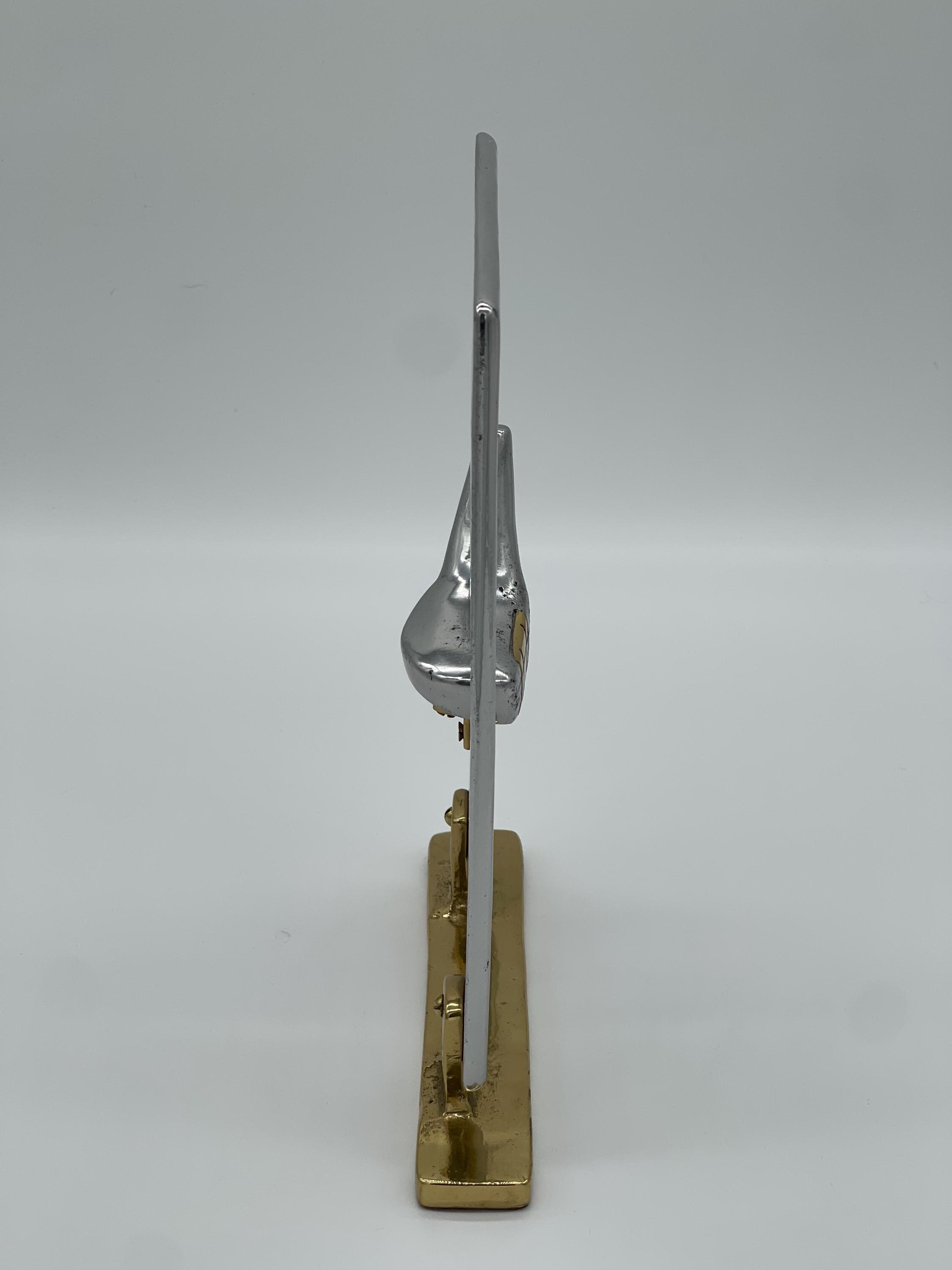 Signed David Marshall Brutalist XL Golf Sculpture, Brass Aluminum MCM Decor Trophy - Thumbnail 5