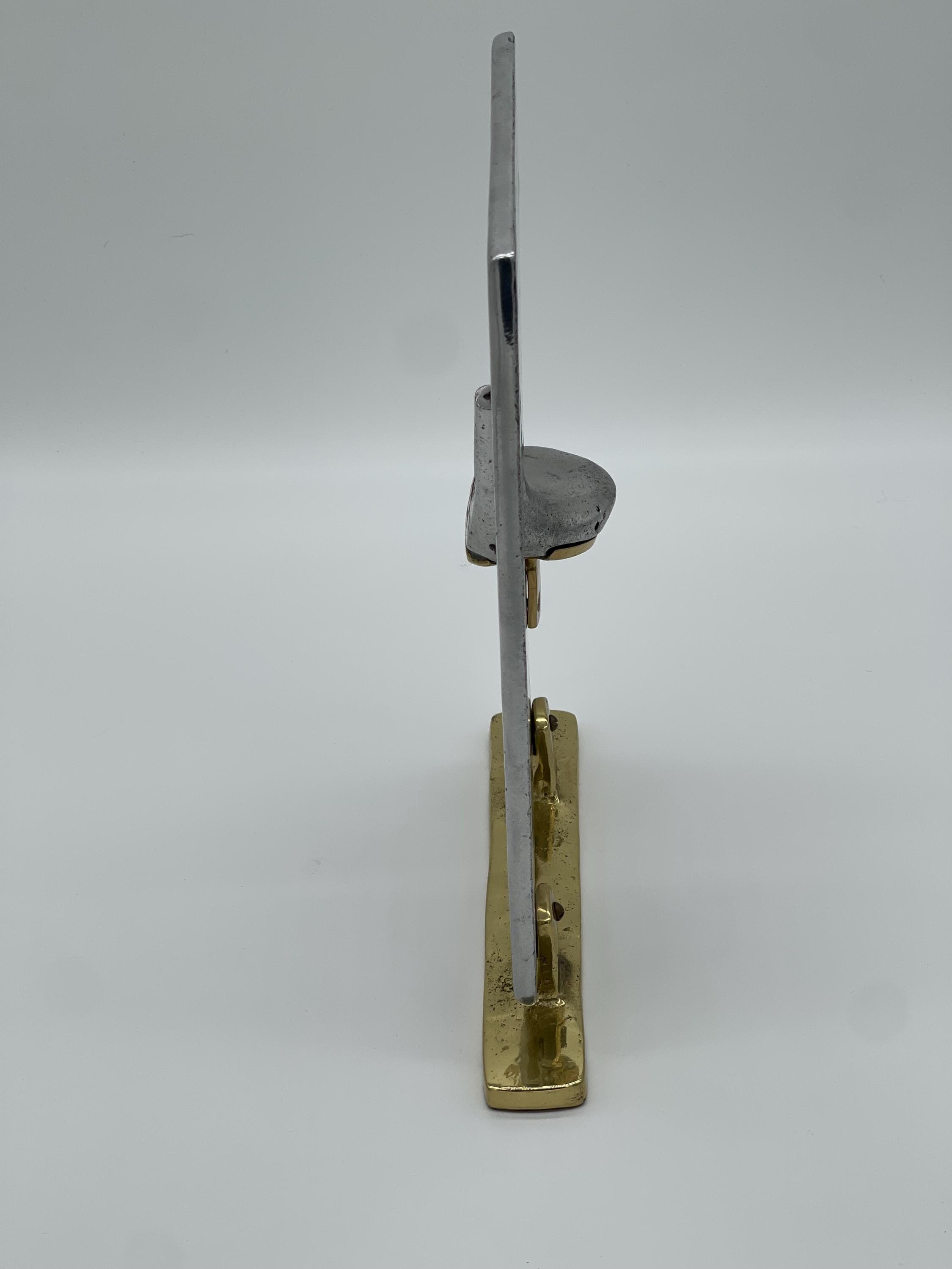 David Marshall Brutalist Golf Sculptures, Brass Aluminum Trophies, MCM Office Decor - Thumbnail 14
