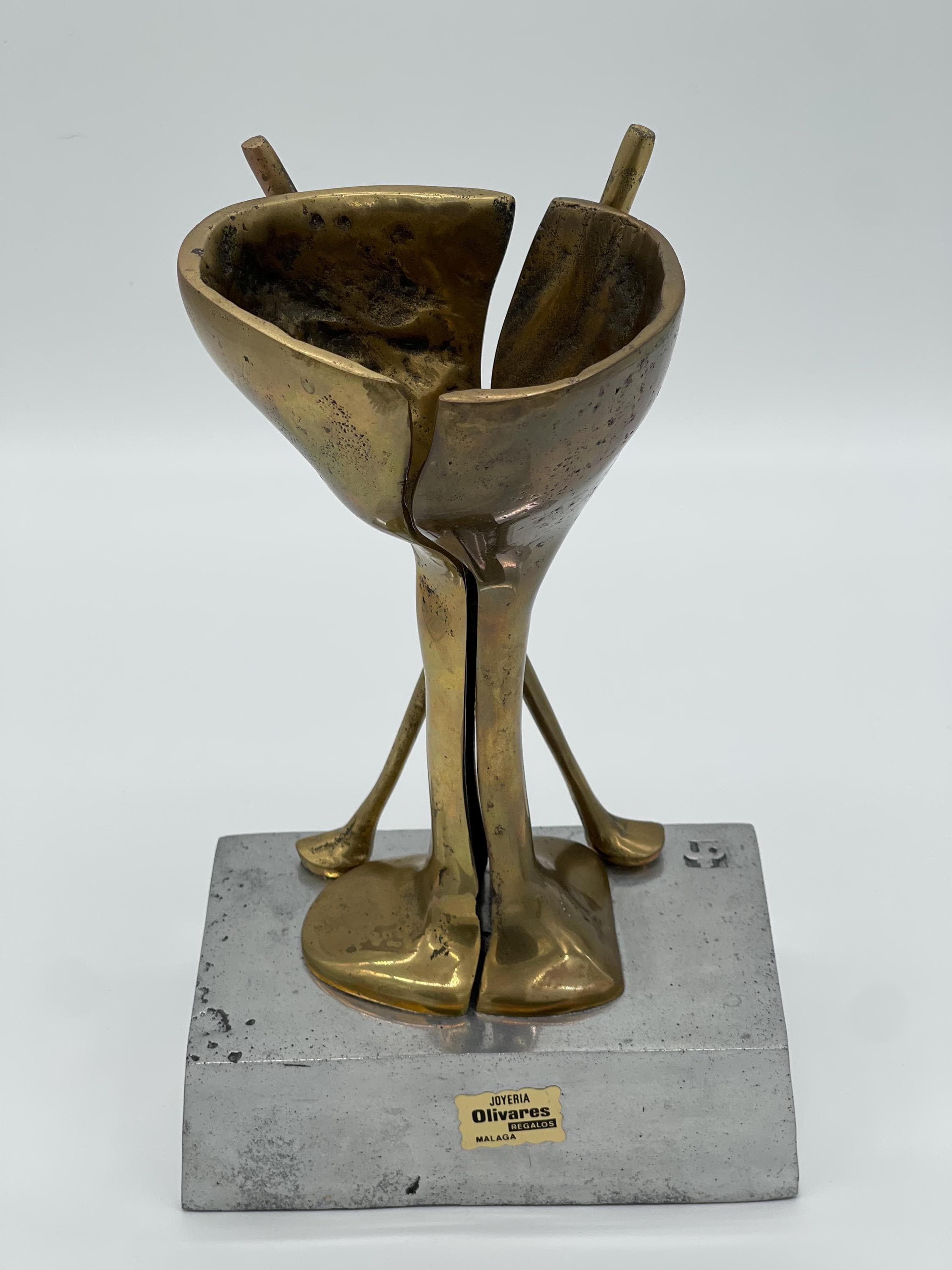 David Marshall Brutalist Golf Sculptures, Brass Aluminum Trophies, MCM Office Decor - Thumbnail 5