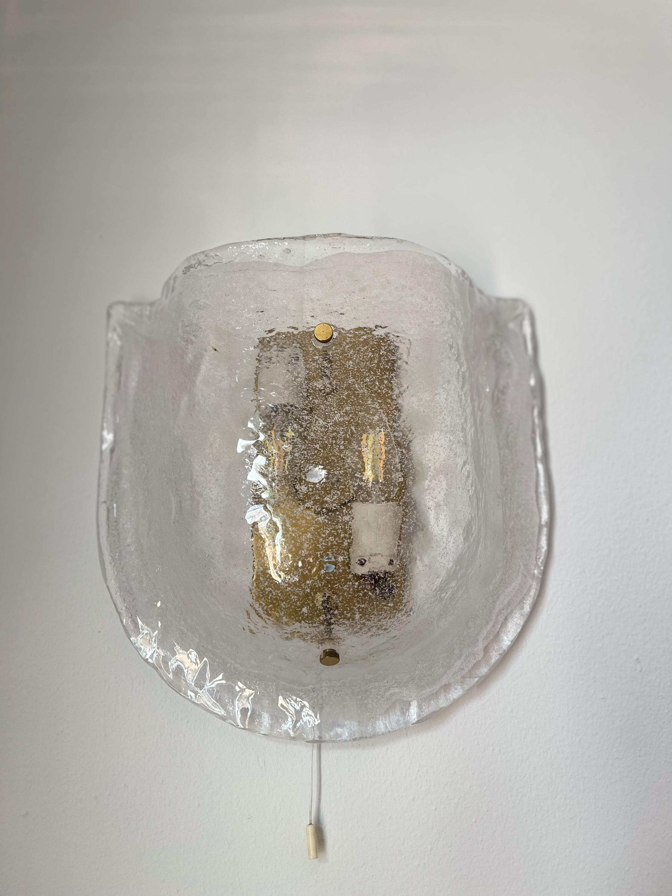 Barovier Toso Murano Ice Glass Sconces, Mid-Century Italian Wall Lights, Avventurina Sommerso Bullicante - Thumbnail 11