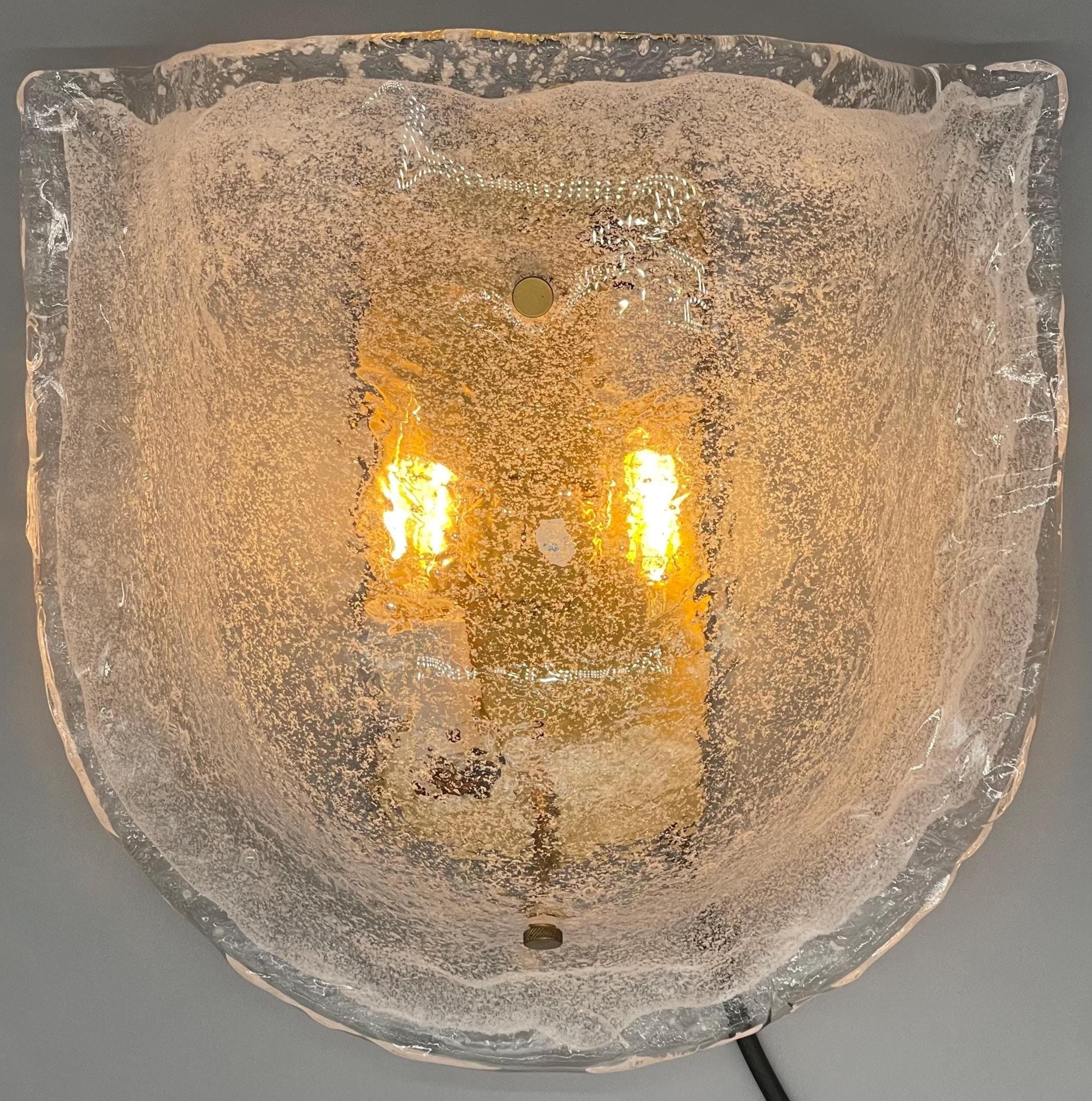 Barovier Toso Murano Ice Glass Sconces, Mid-Century Italian Wall Lights, Avventurina Sommerso Bullicante - Thumbnail 17
