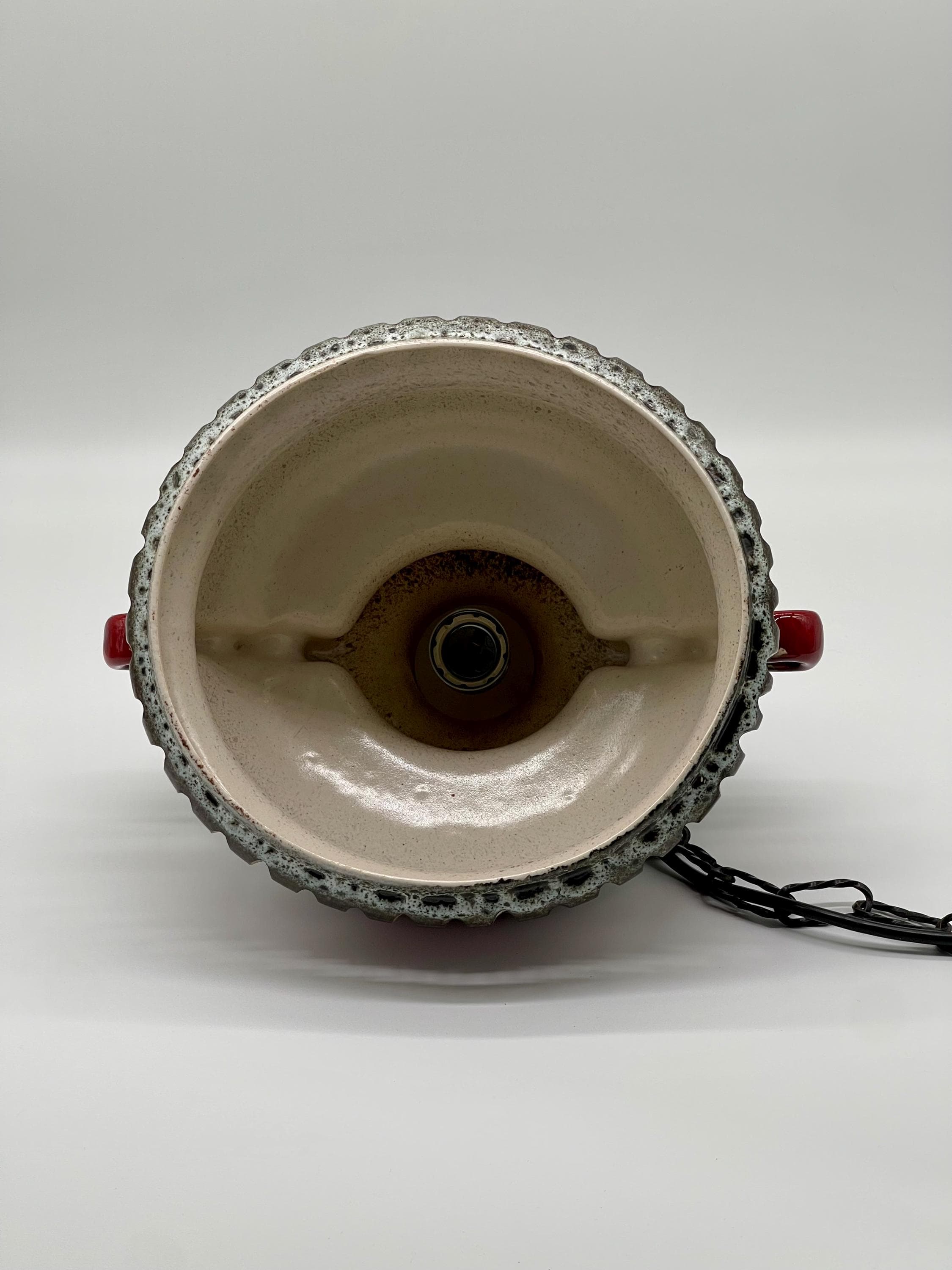 Vintage Fat Lava Ceramic Pendant Light, 1970s West German Pottery UFO Lamp - Thumbnail 16